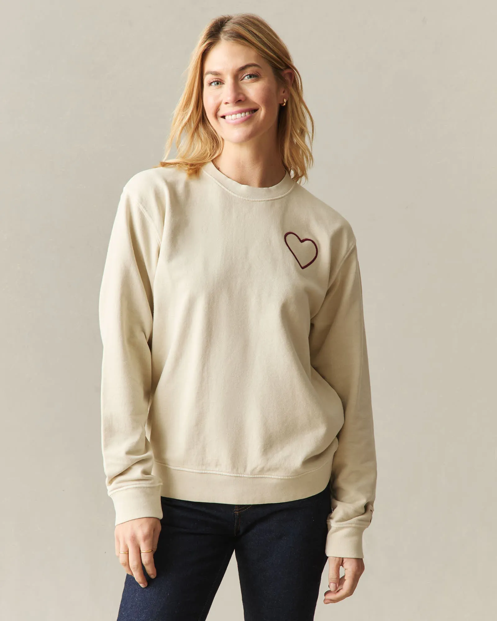 Unisex Relaxed French Terry Crew sweatshirt Valentine's Day - Cotton sold by American Giant product image thumbnail 3