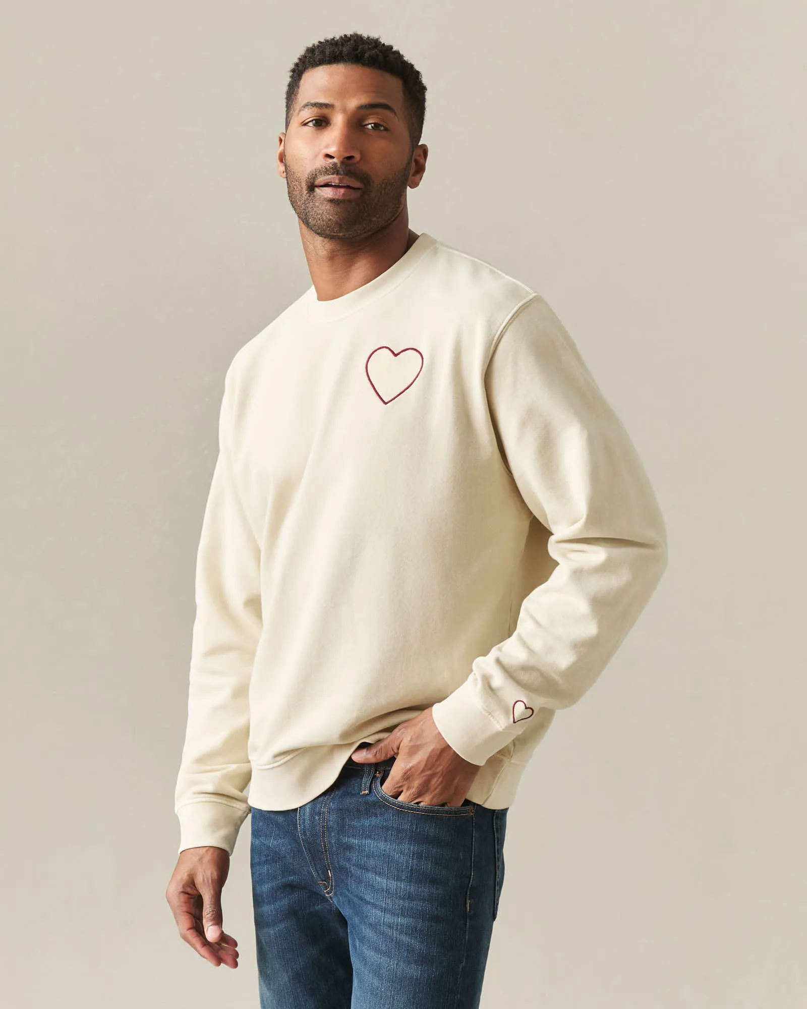 Unisex Relaxed French Terry Crew sweatshirt Valentine's Day - Cotton sold by American Giant product image thumbnail 2