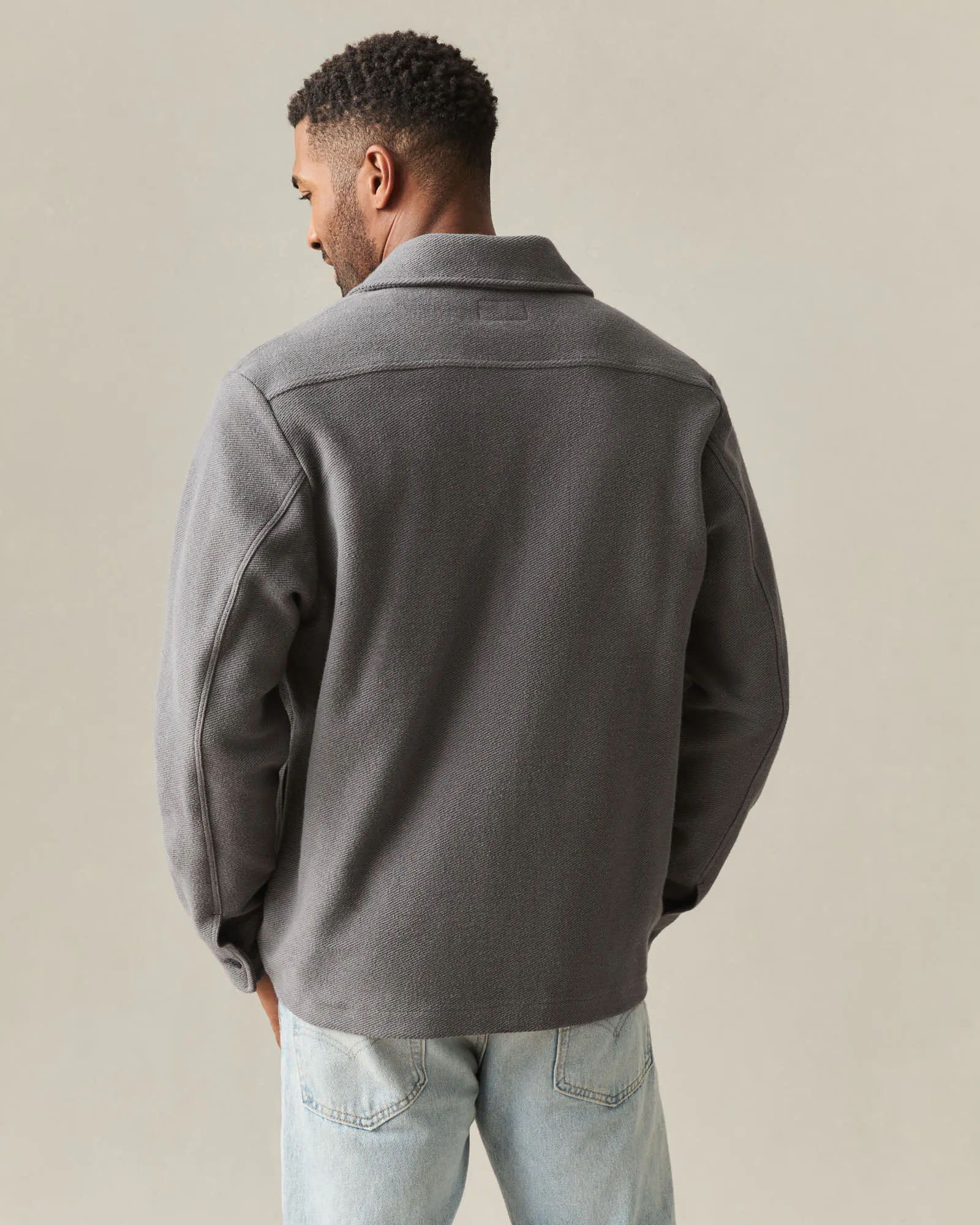 Men's French Terry Twill Shacket - Thunderstorm sold by American Giant product image thumbnail 4