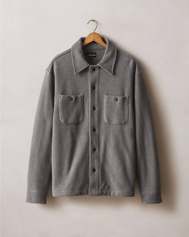 Men's French Terry Twill Shacket - Thunderstorm sold by American Giant
