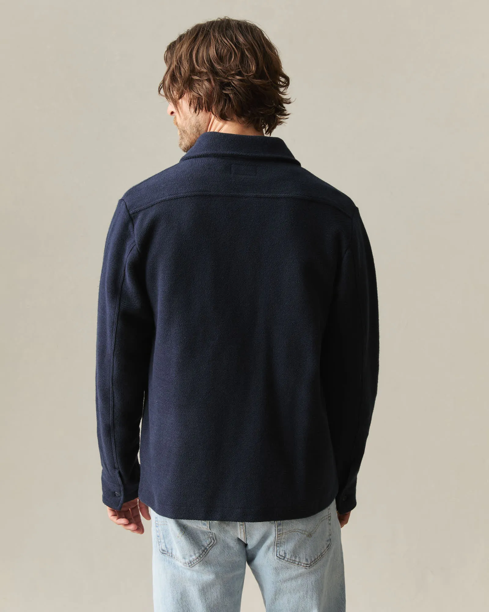 Men's French Terry Twill Shacket - Dress Navy sold by American Giant product image thumbnail 4