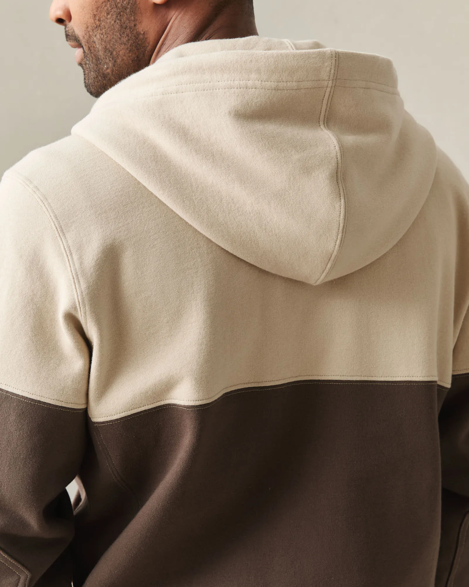 Men's Classic Full Zip Split Seam Vault - White Pepper Turkish Coffee sold by American Giant product image thumbnail 4