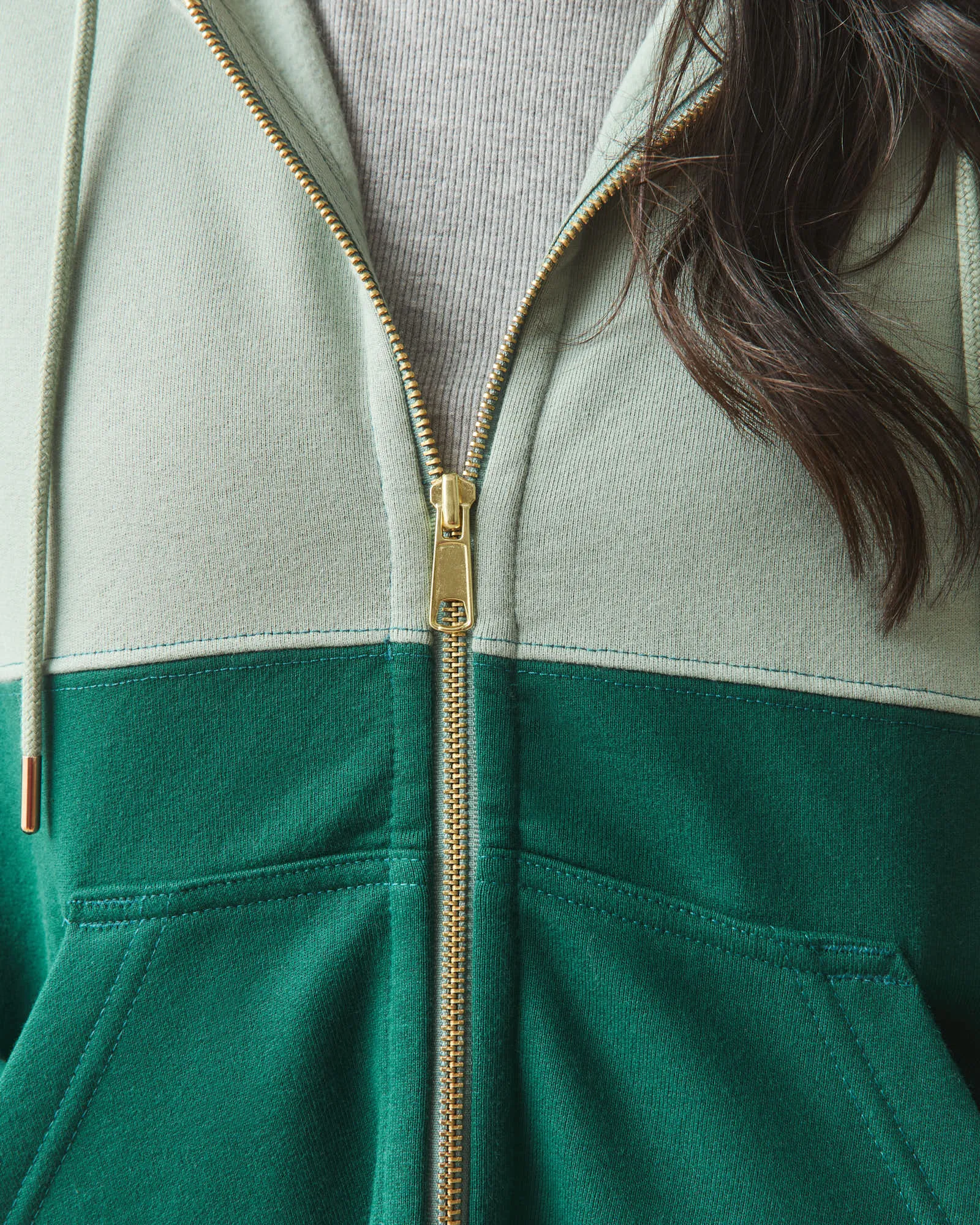 Women's Classic Full Zip Split Seam Vault - Botanical Garden Green Milieu sold by American Giant product image thumbnail 4