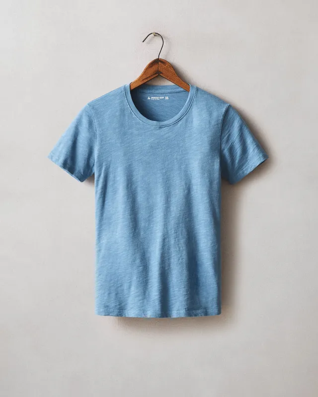 Women's Premium Slub Crew Tee - Parisian Blue made by American Giant