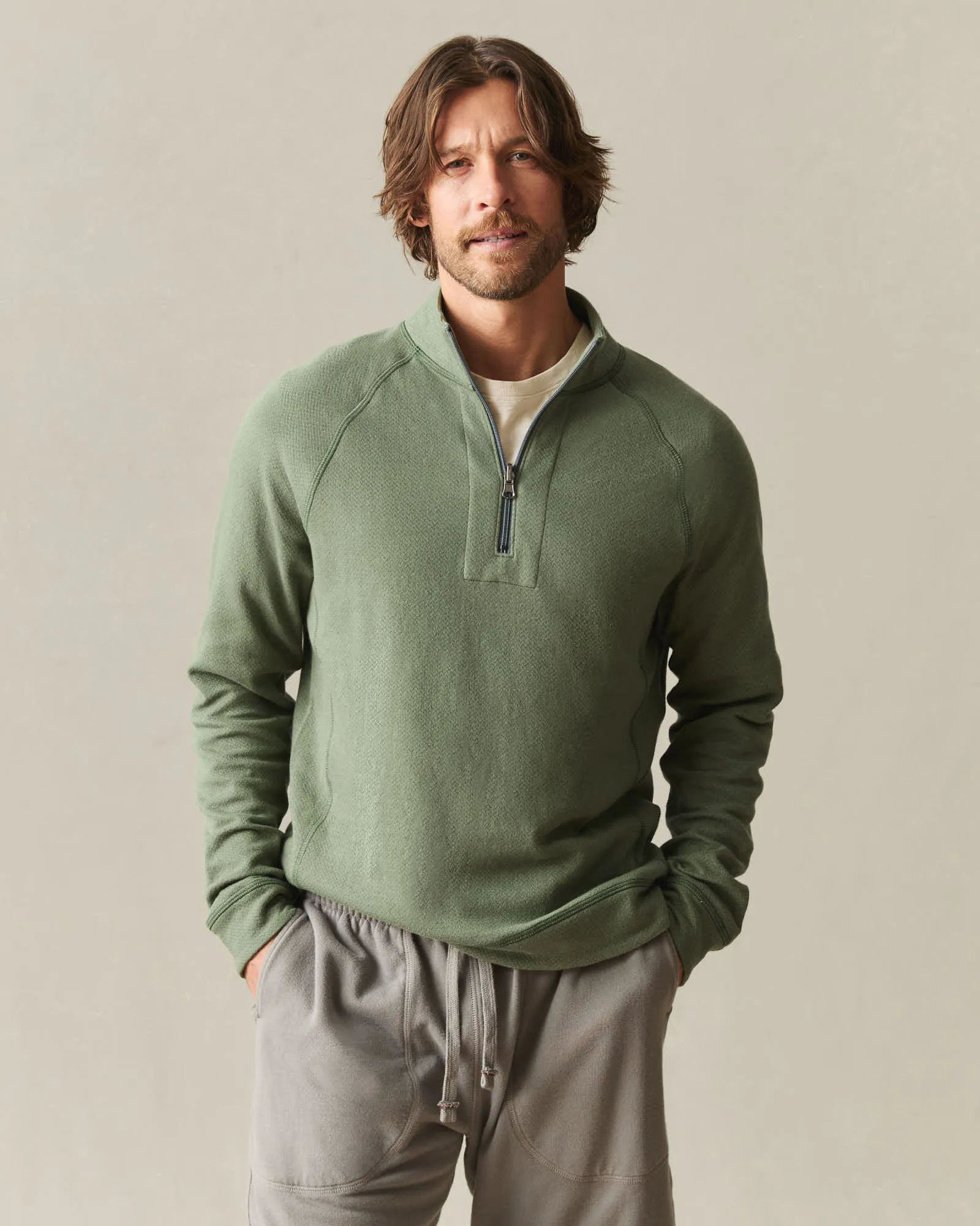 Men's Reversible Half Zip - Olvine sold by American Giant product image thumbnail 2