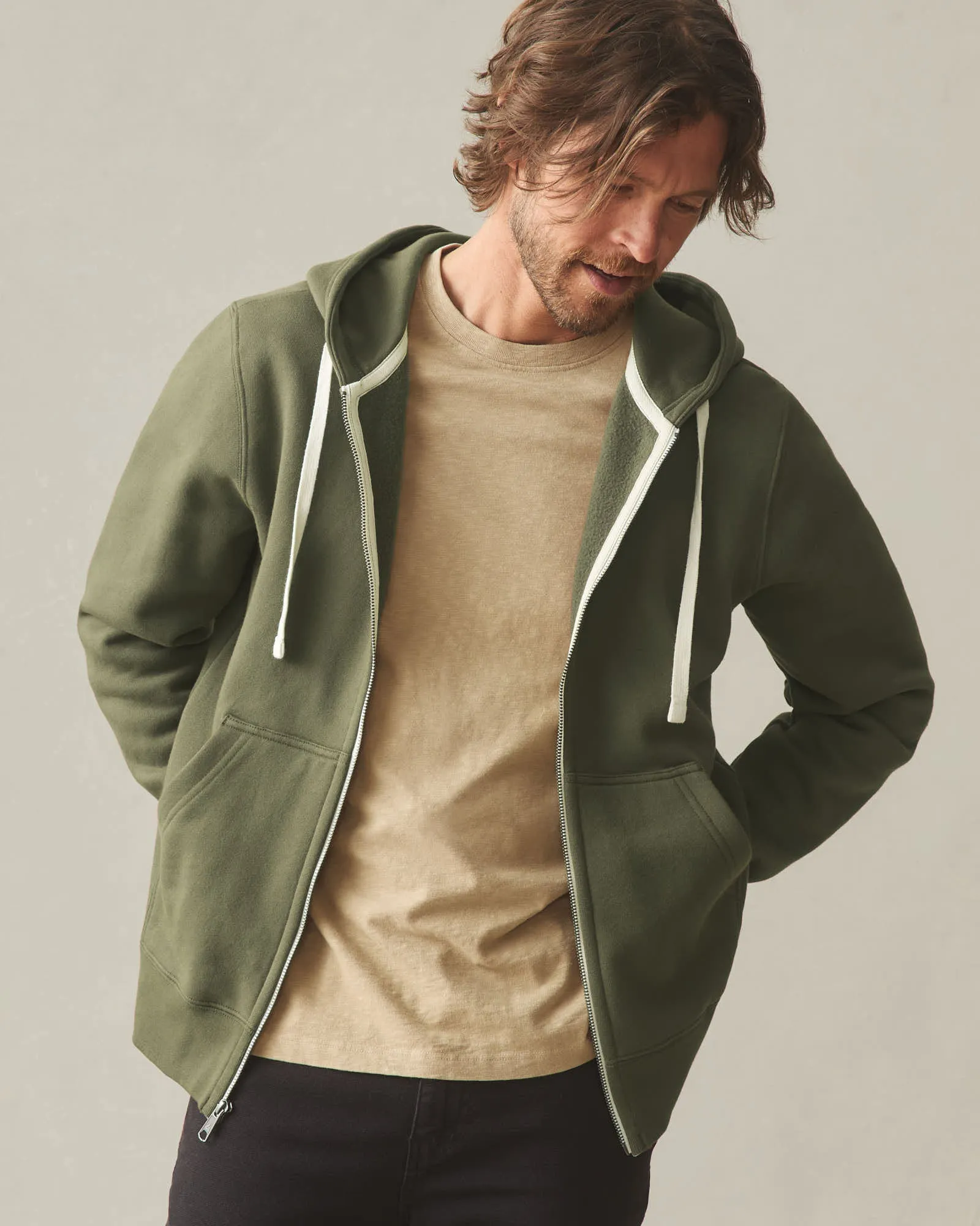 Men's Midweight Full Zip - Loden sold by American Giant product image thumbnail 3