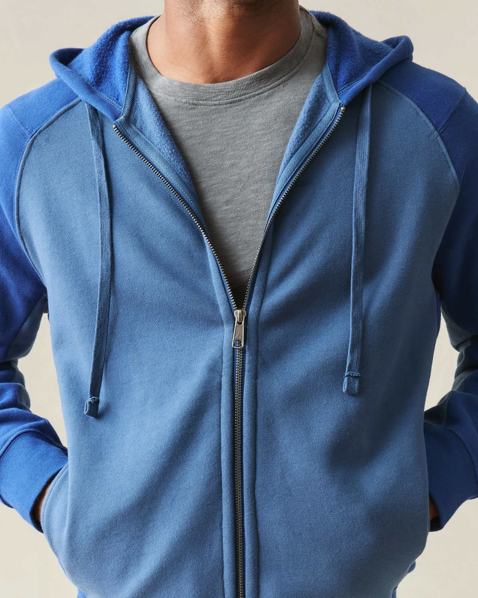 Men's Raglan Colorblock Midweight Full Zip - Dark Denim Estate Blue sold by American Giant product image thumbnail 5