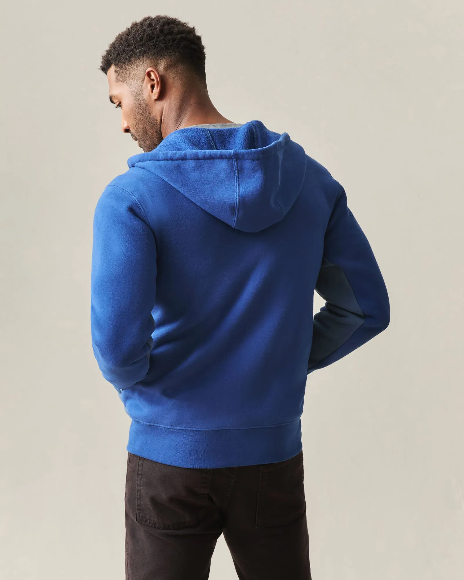 Men's Raglan Colorblock Midweight Full Zip - Dark Denim Estate Blue sold by American Giant product image thumbnail 4