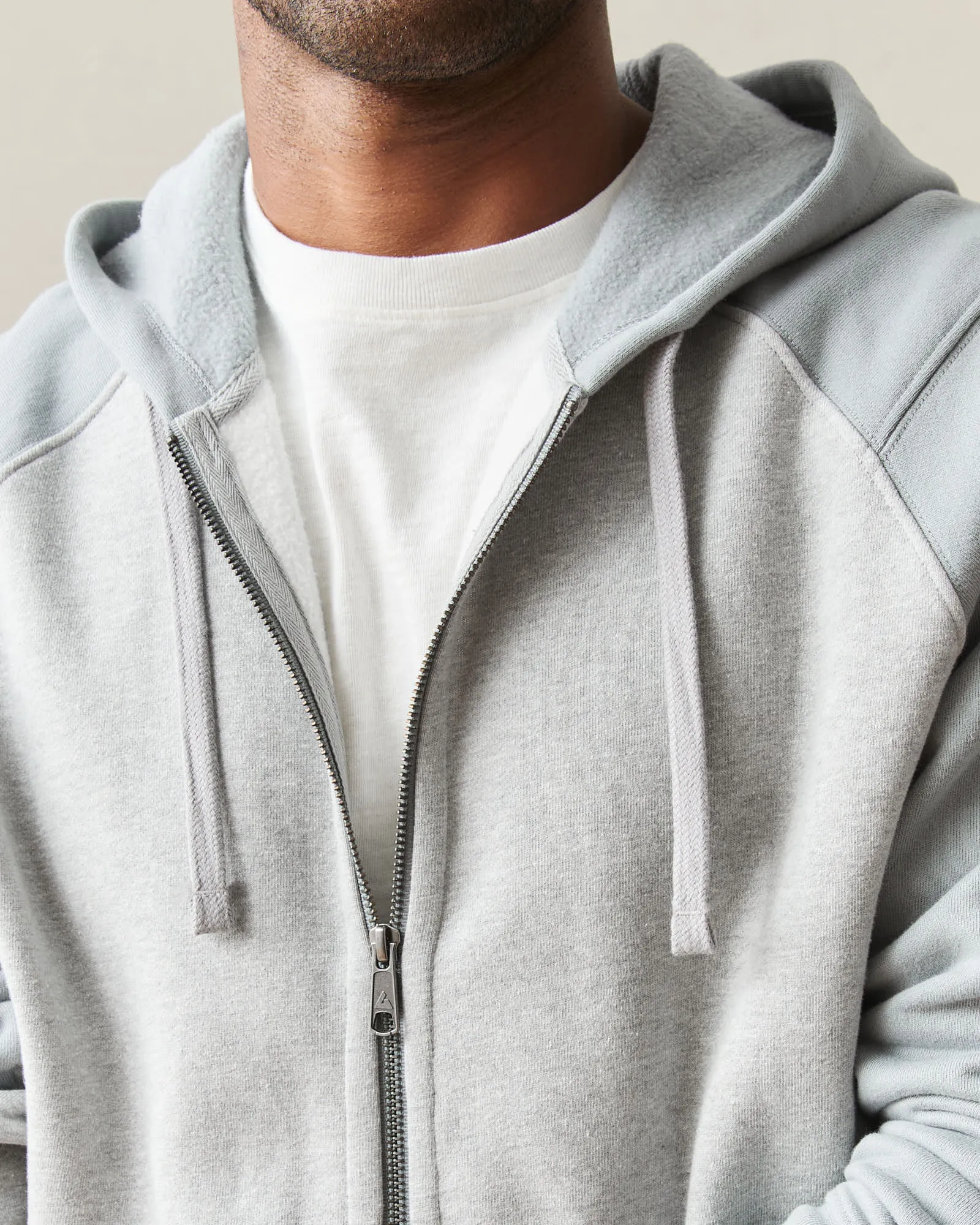 Men's Raglan Colorblock Midweight Full Zip - Athletic Heather Monument sold by American Giant product image thumbnail 5