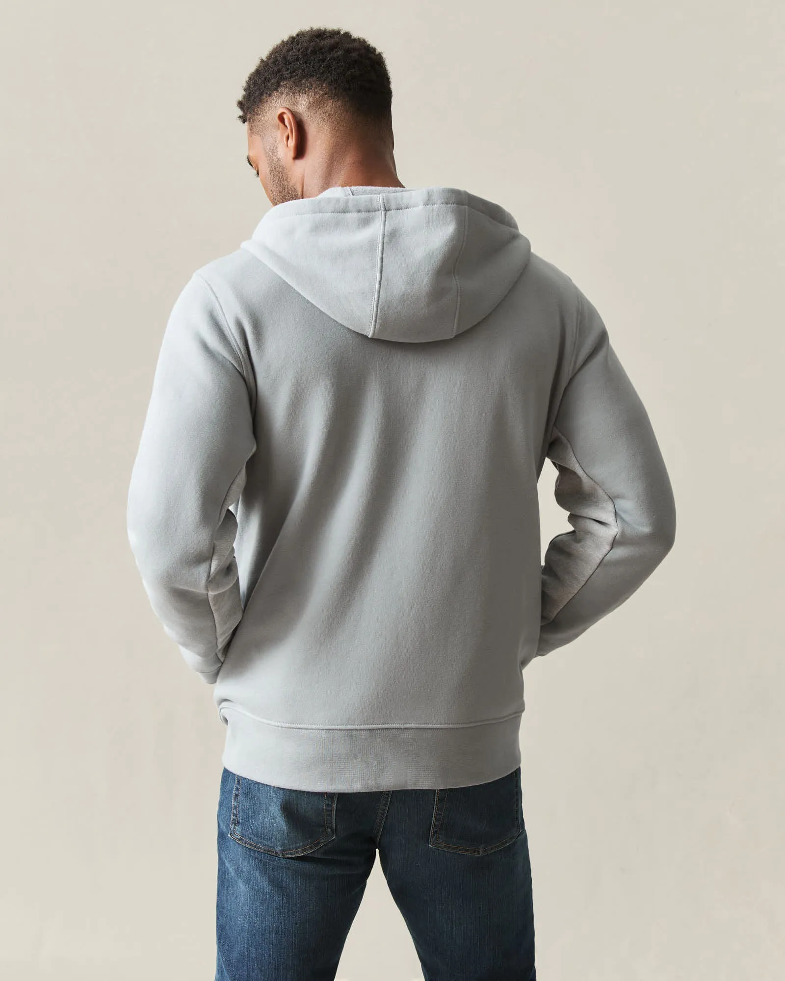 Men's Raglan Colorblock Midweight Full Zip - Athletic Heather Monument sold by American Giant product image thumbnail 4