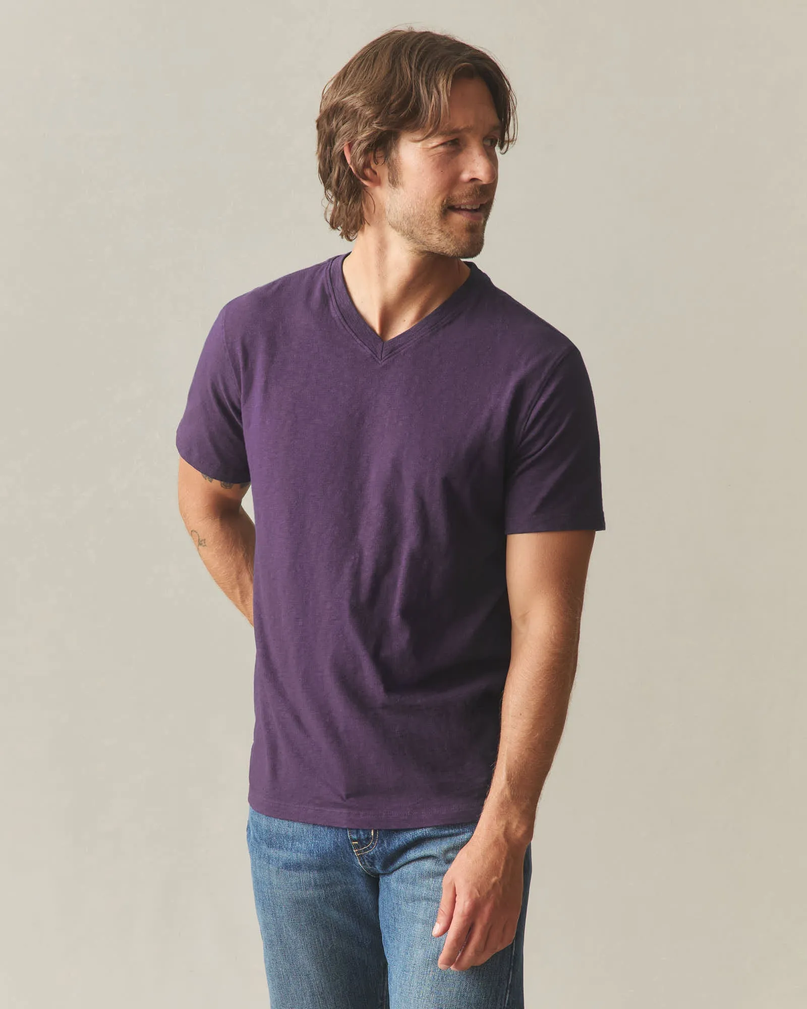Men's Premium Slub V-Neck Tee - Shadow Purple sold by American Giant product image thumbnail 2