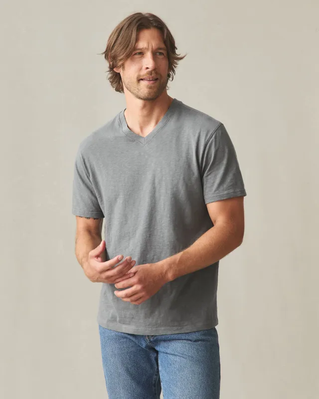 Men's Premium Slub V-Neck Tee - Monument made by American Giant