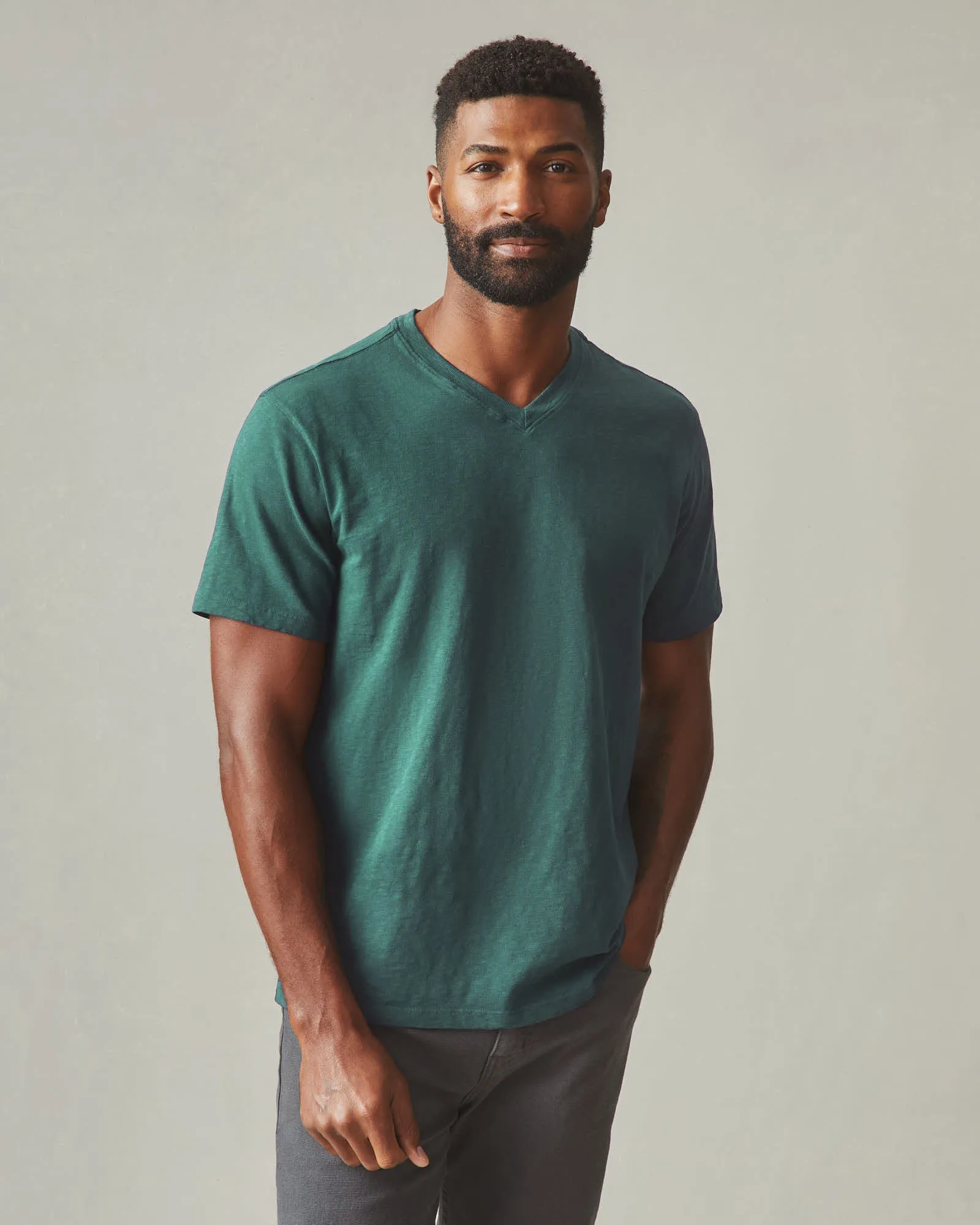 Men's Premium Slub V-Neck Tee - Jasper sold by American Giant