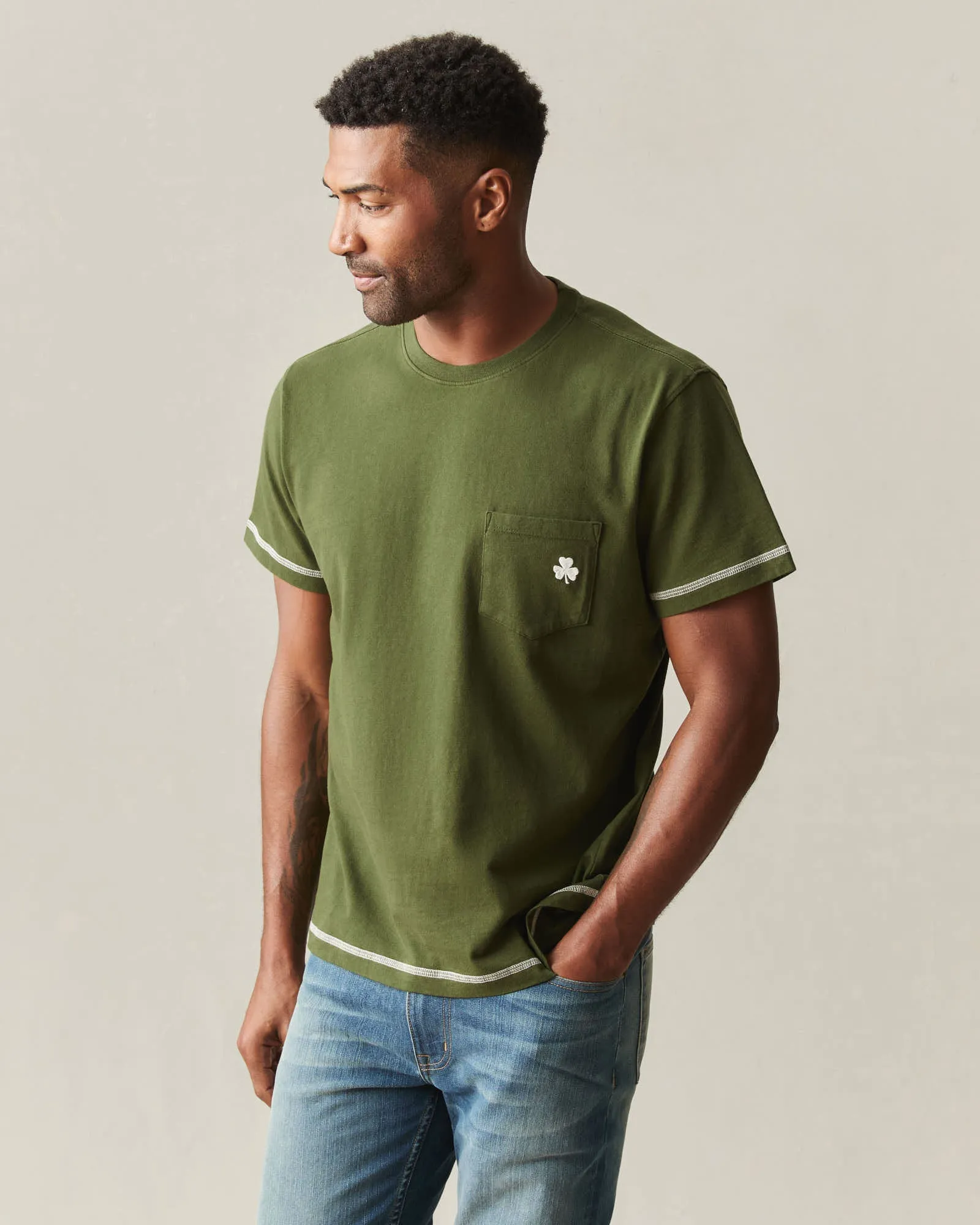 Unisex St. Patrick's Pocket Tee - Rifle Green sold by American Giant product image thumbnail 2