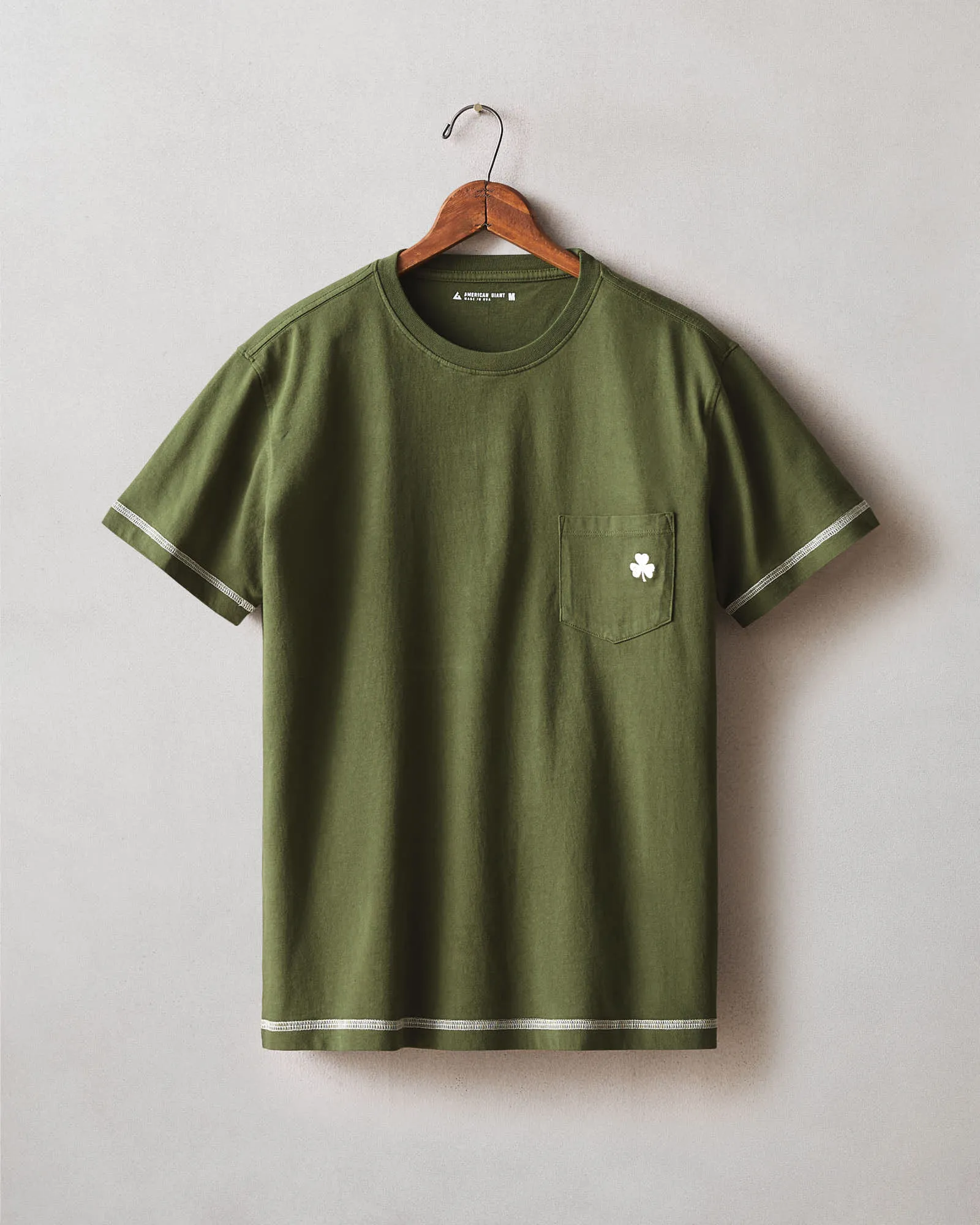 Unisex St. Patrick's Pocket Tee - Rifle Green sold by American Giant