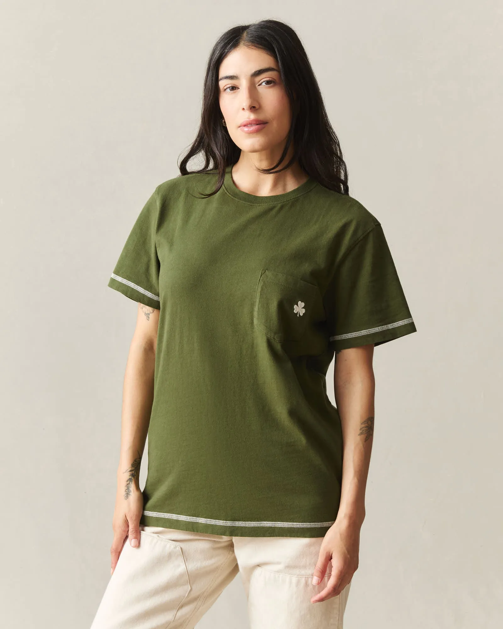 Unisex St. Patrick's Pocket Tee - Rifle Green sold by American Giant product image thumbnail 5