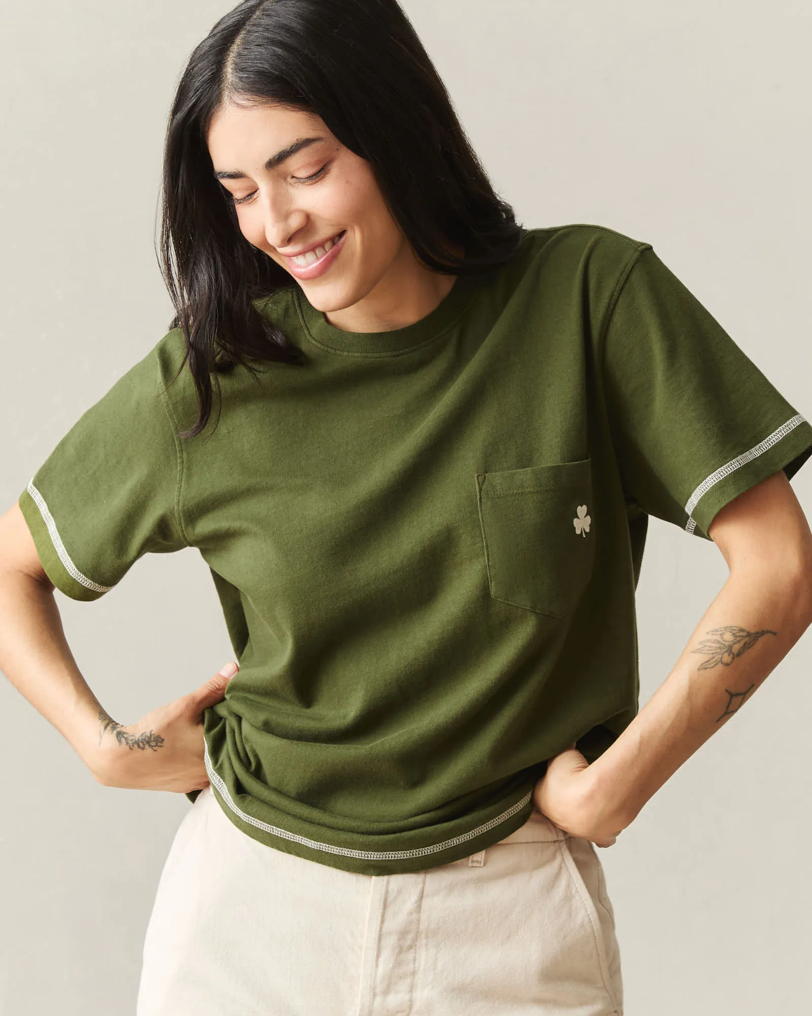 Unisex St. Patrick's Pocket Tee - Rifle Green sold by American Giant product image thumbnail 3