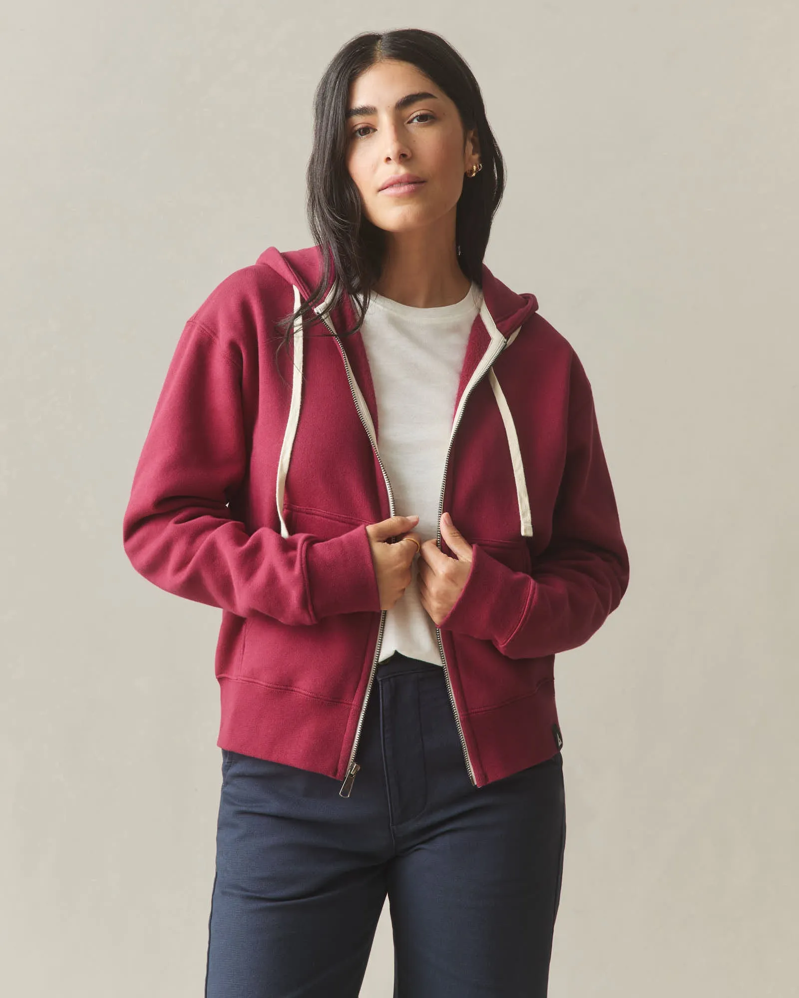 Women's Midweight Full Zip - Pomegranate sold by American Giant product image thumbnail 2