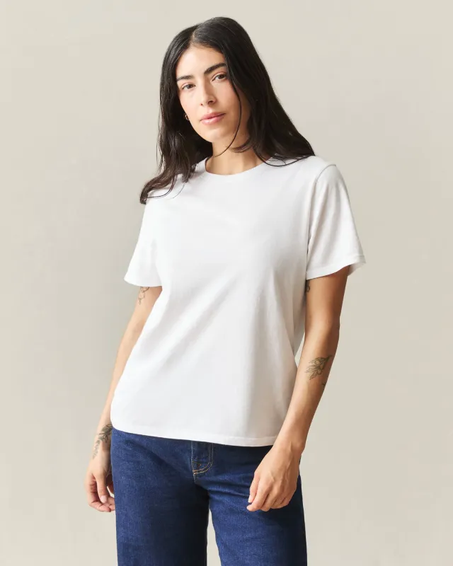 Women's Classic Cotton Crew Tee - White sold by American Giant