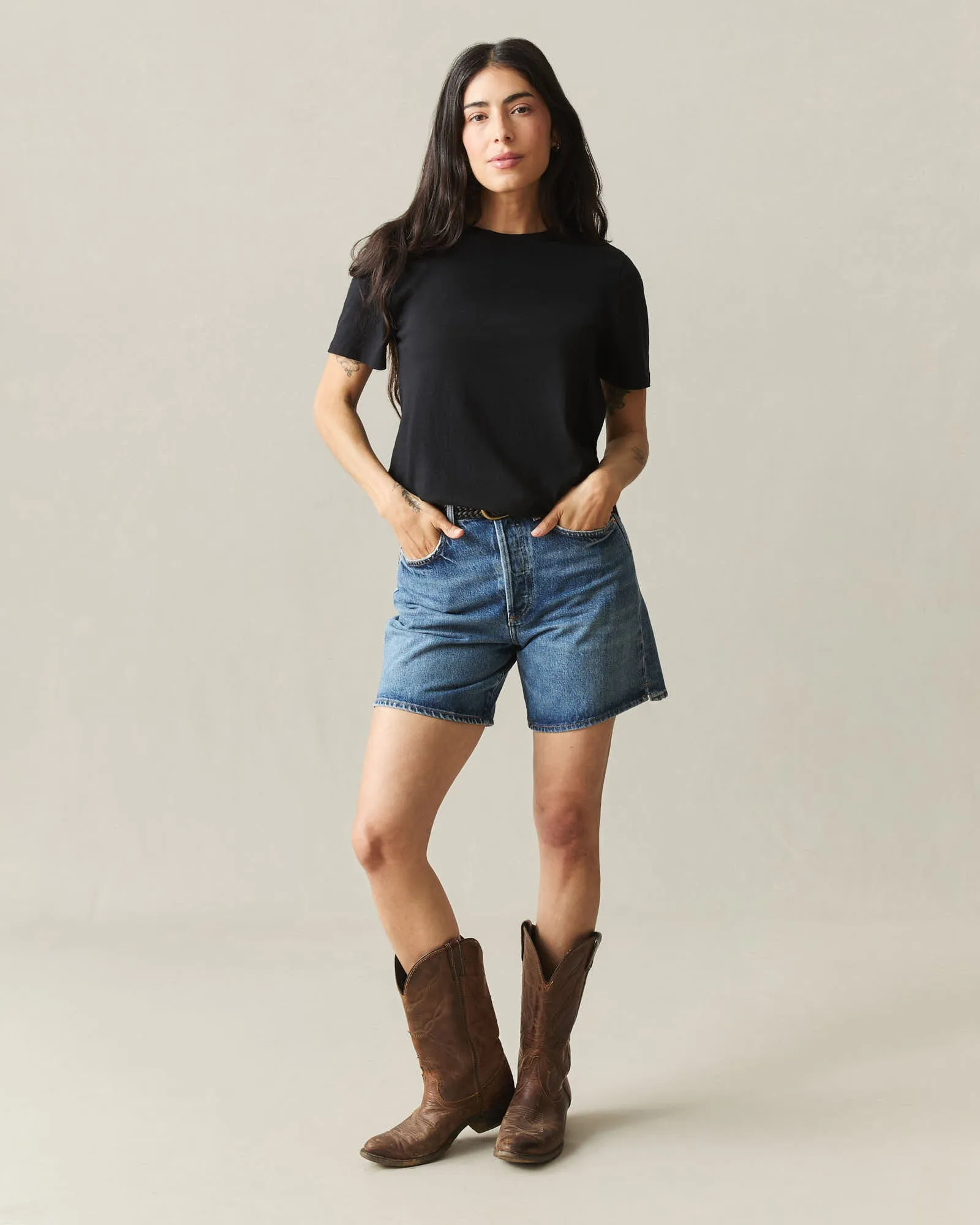 Women's Classic Cotton Crew Tee - Black sold by American Giant product image thumbnail 5