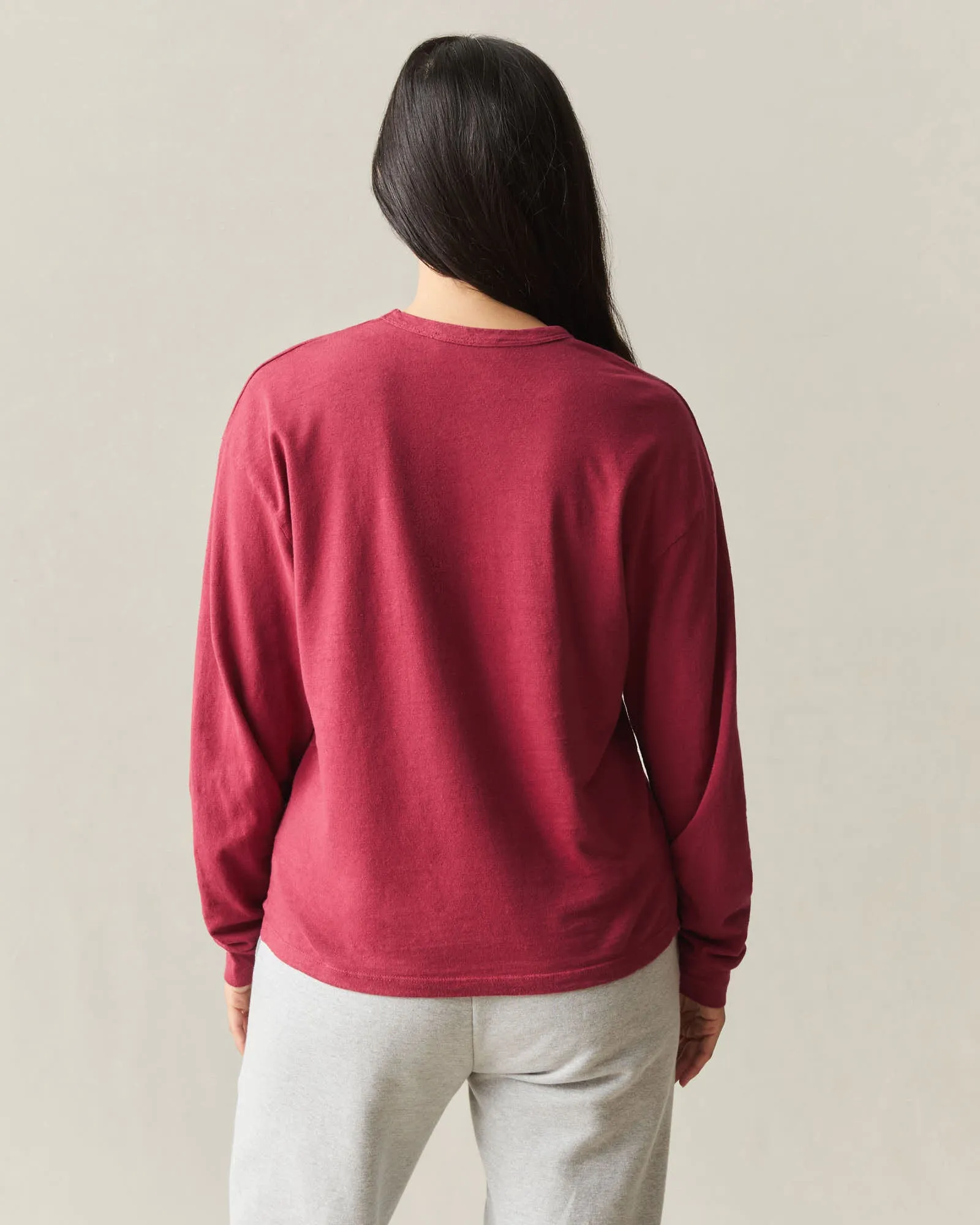 Women's Hemp Long Sleeve Crew Tee - Rio Red sold by American Giant product image thumbnail 3