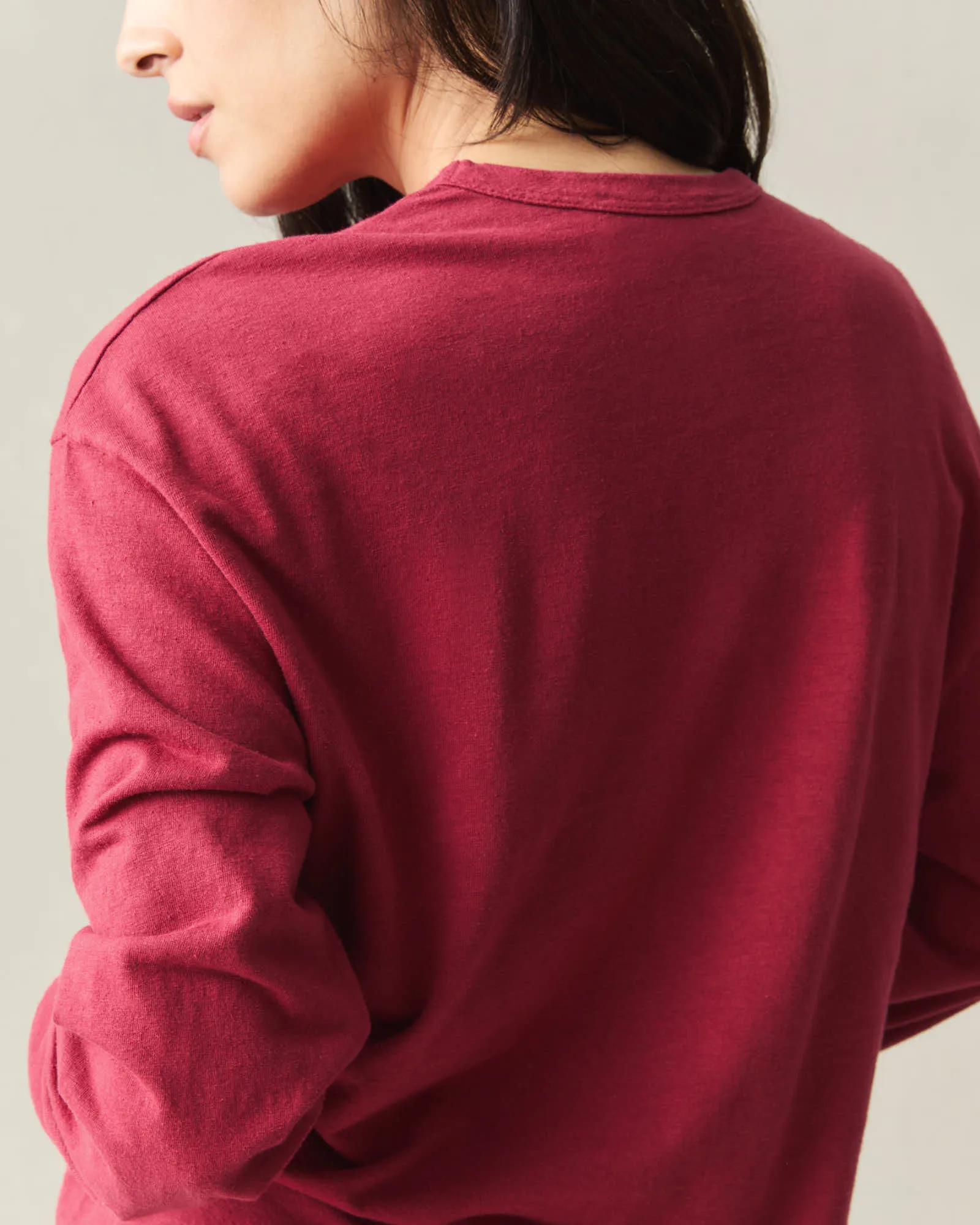 Women's Hemp Long Sleeve Crew Tee - Rio Red sold by American Giant product image thumbnail 5