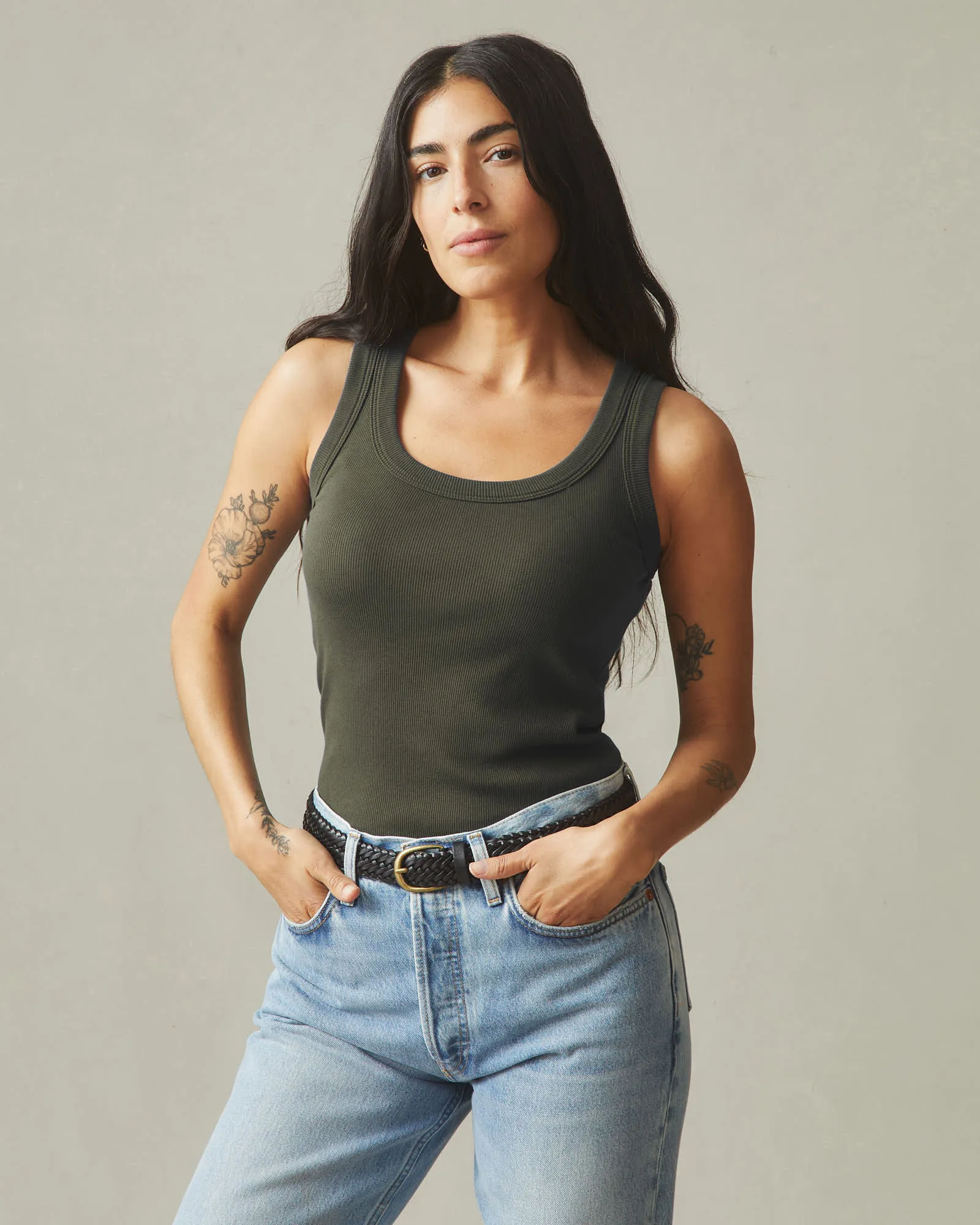 Women's Rib Tank - Loden sold by American Giant product image thumbnail 2