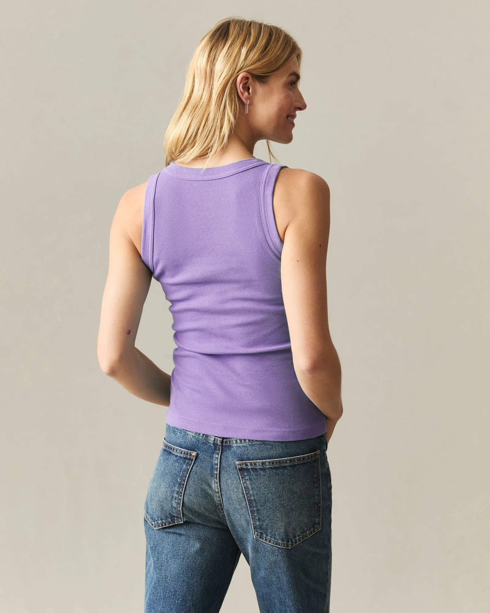 Women's Rib Tank - English Lavender sold by American Giant product image thumbnail 3