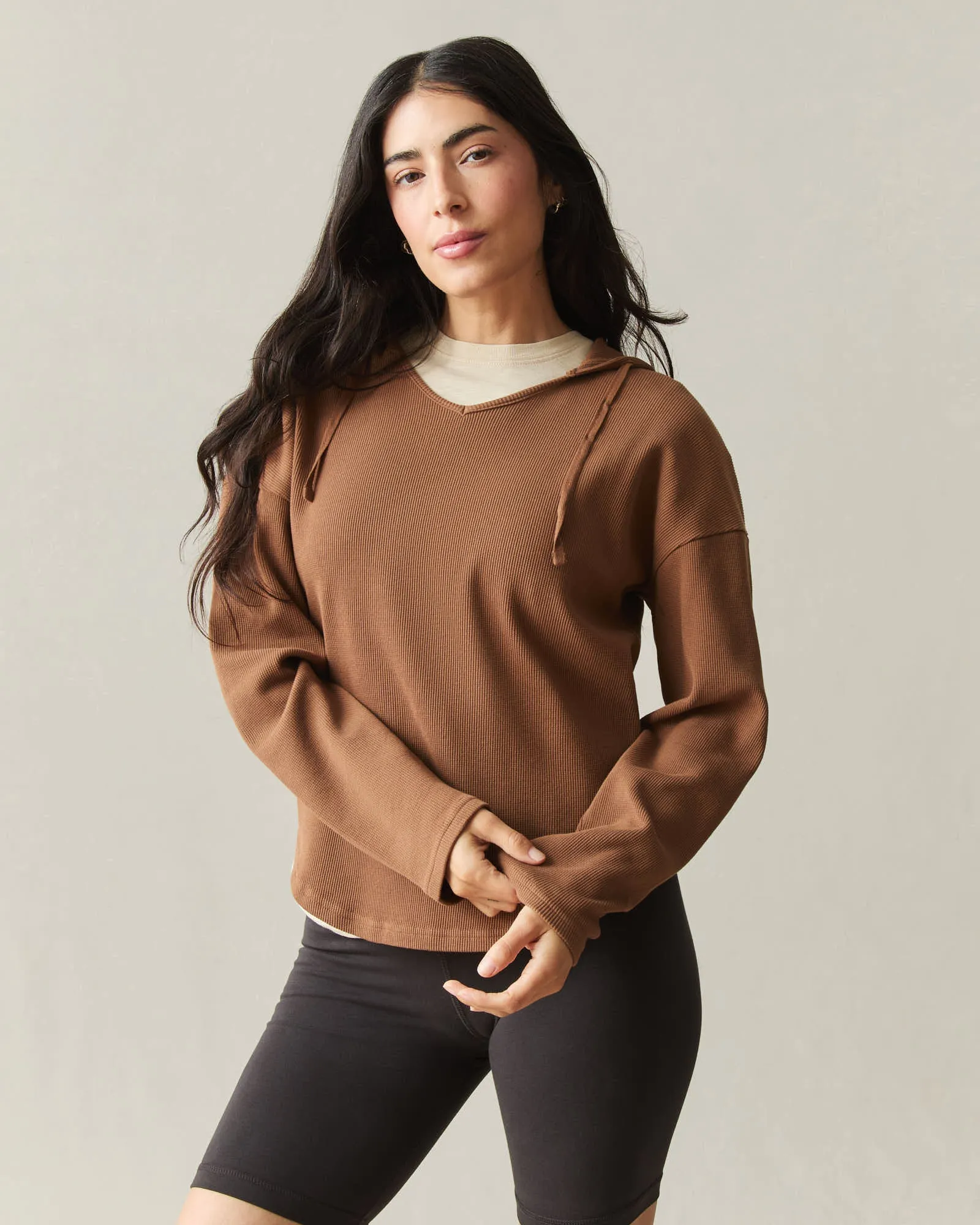 Women's Thermal Hoodie - Toffee sold by American Giant