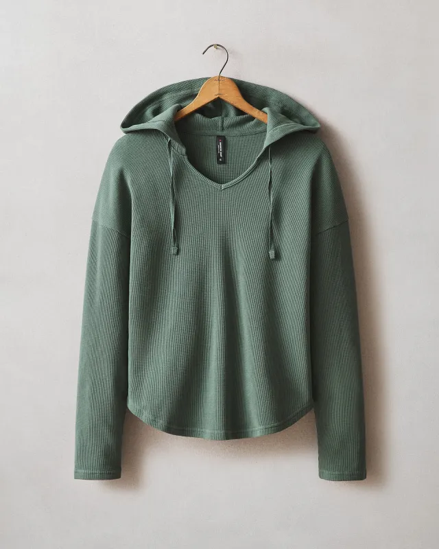 Women's Thermal Hoodie - Dark Forest made by American Giant