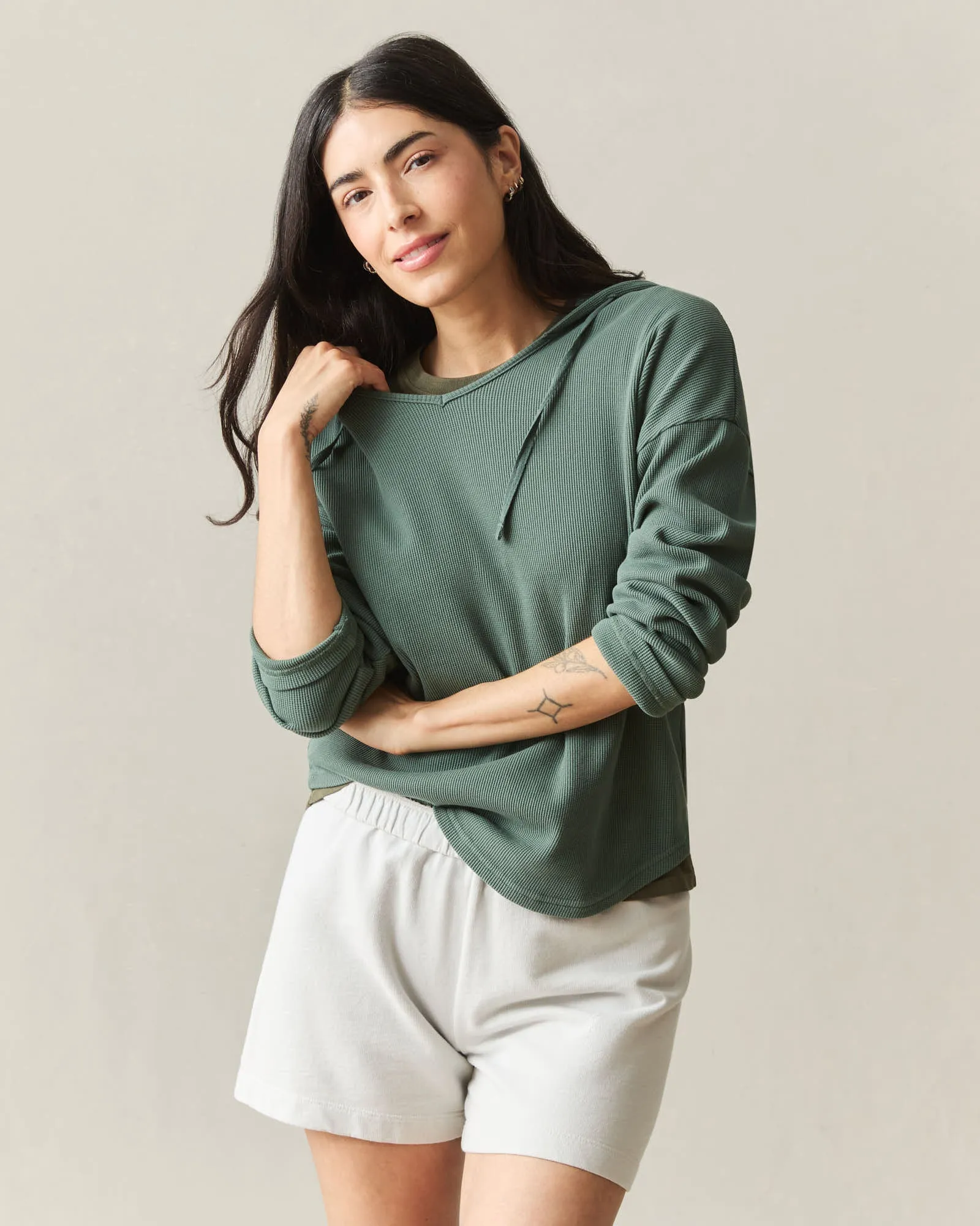 Women's Thermal Hoodie - Dark Forest sold by American Giant product image thumbnail 2