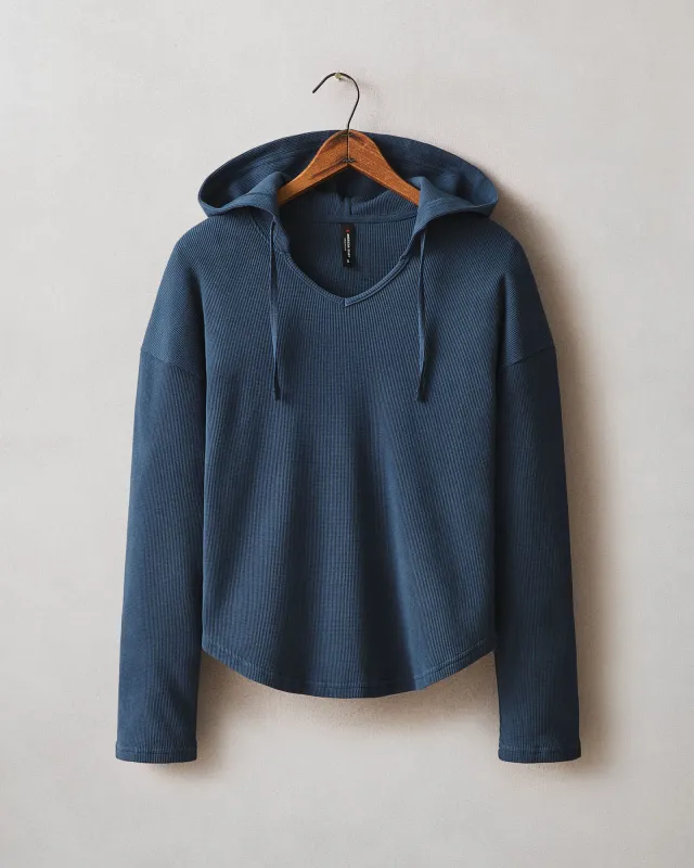 Women's Thermal Hoodie - Dark Denim made by American Giant