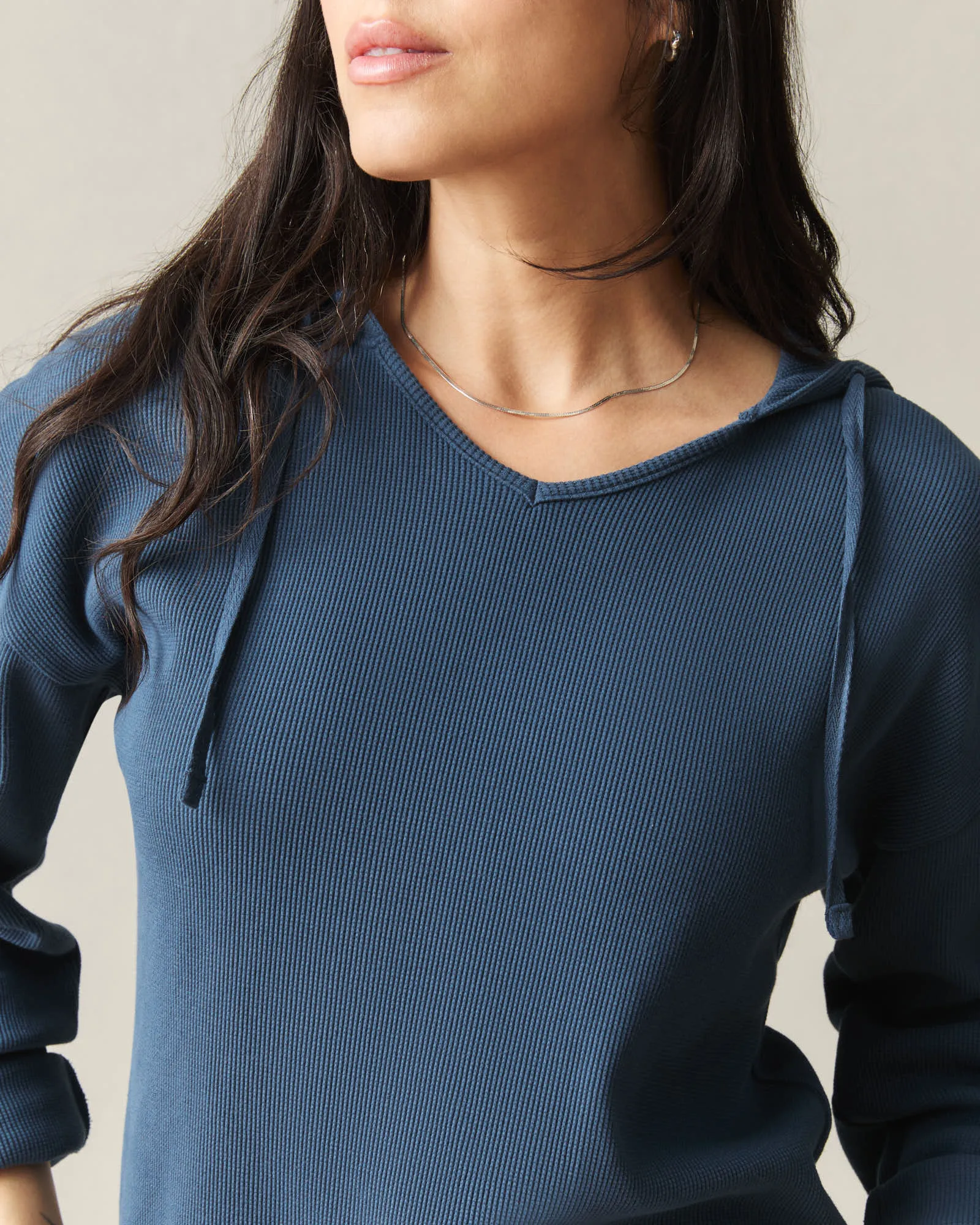 Women's Thermal Hoodie - Dark Denim sold by American Giant product image thumbnail 5