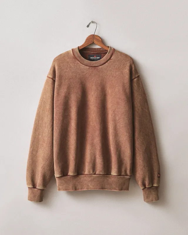 Unisex American Vintage Crew Sweatshirt - Stone Wash Toffee made by American Giant