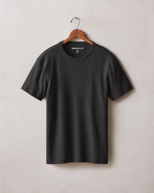 Men's Brushed Crew Tee - Black Solid sold by American Giant