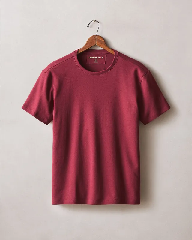 Men's Brushed Crew Tee - Syrah Heather sold by American Giant