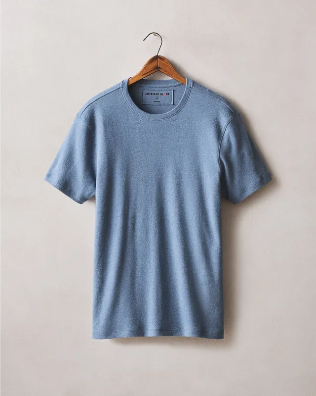 Men's Brushed Crew Tee - Moonlight Blue Heather made by American Giant