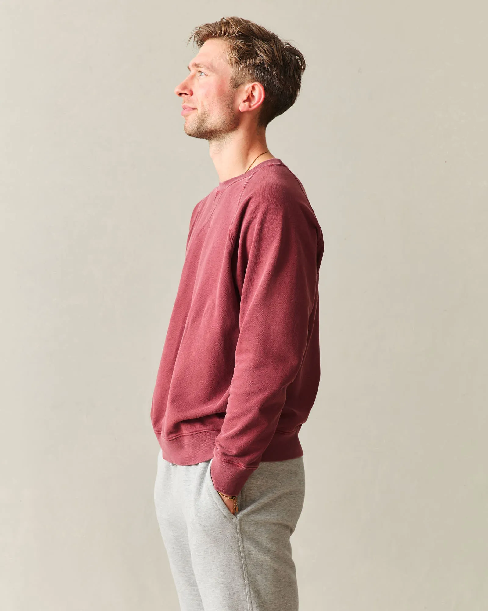 Men's Relaxed French Terry Crew - Syrah sold by American Giant product image thumbnail 3