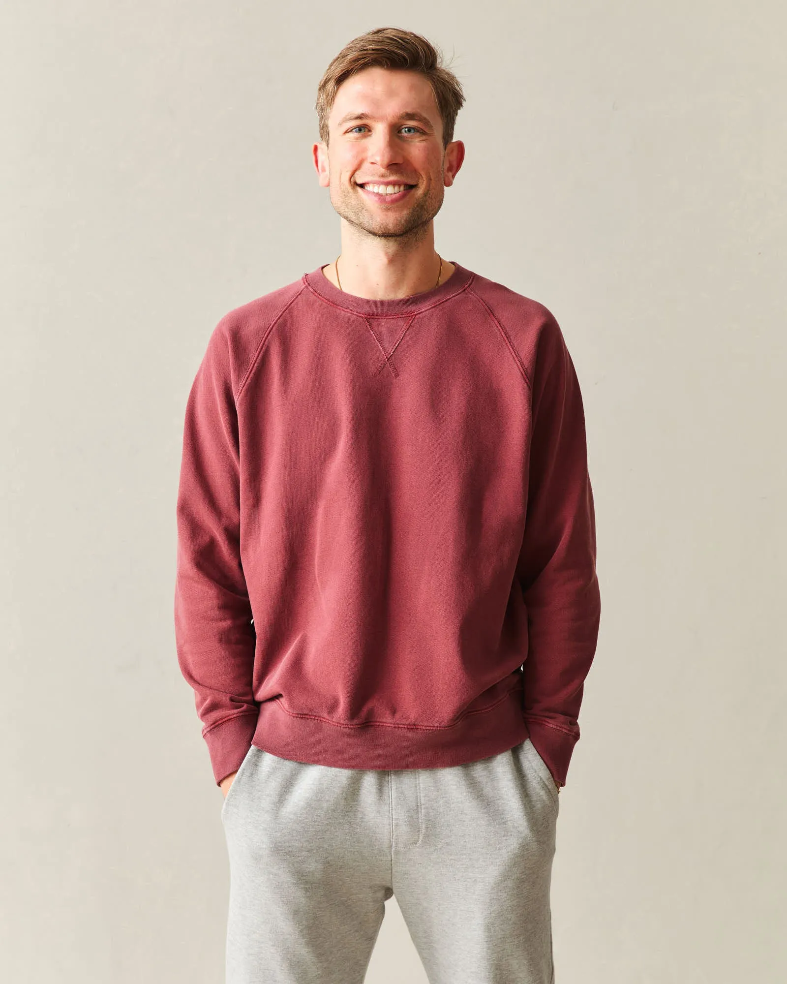 Men's Relaxed French Terry Crew - Syrah sold by American Giant product image thumbnail 2