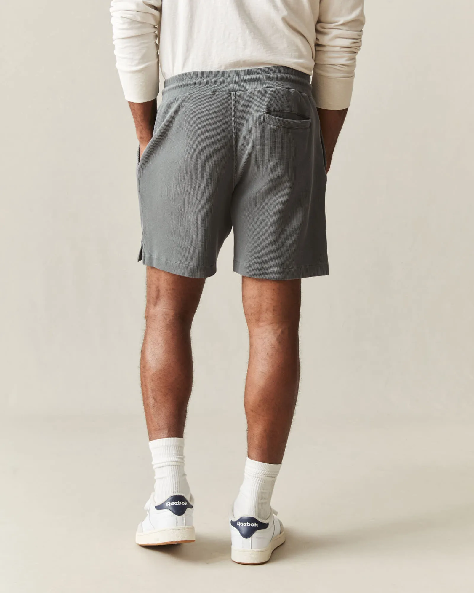Men's Thermal Shorts - Grey Pinstripe sold by American Giant product image thumbnail 3