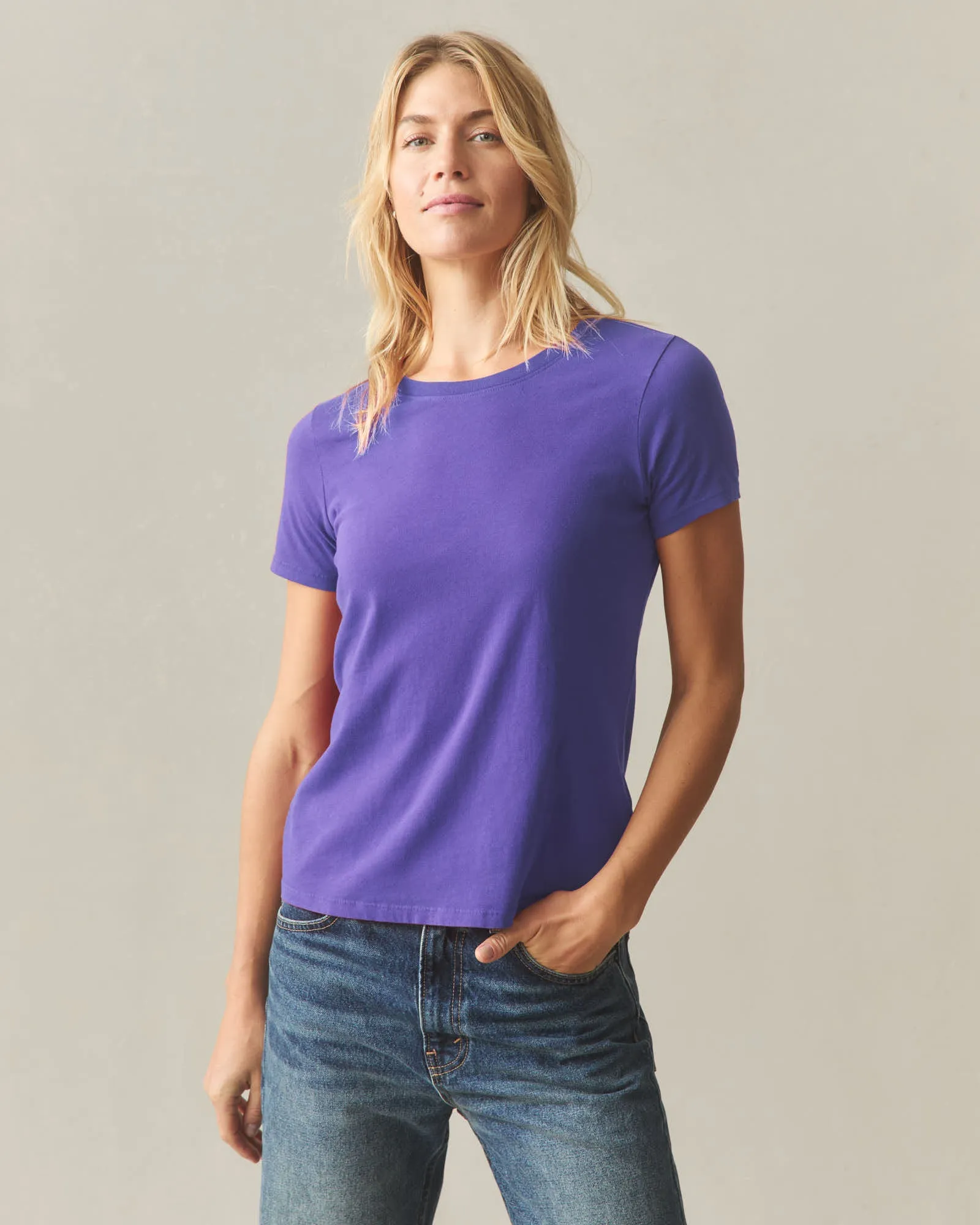 Women's Classic Cotton Crew Tee - Purple Opulence sold by American Giant product image thumbnail 2