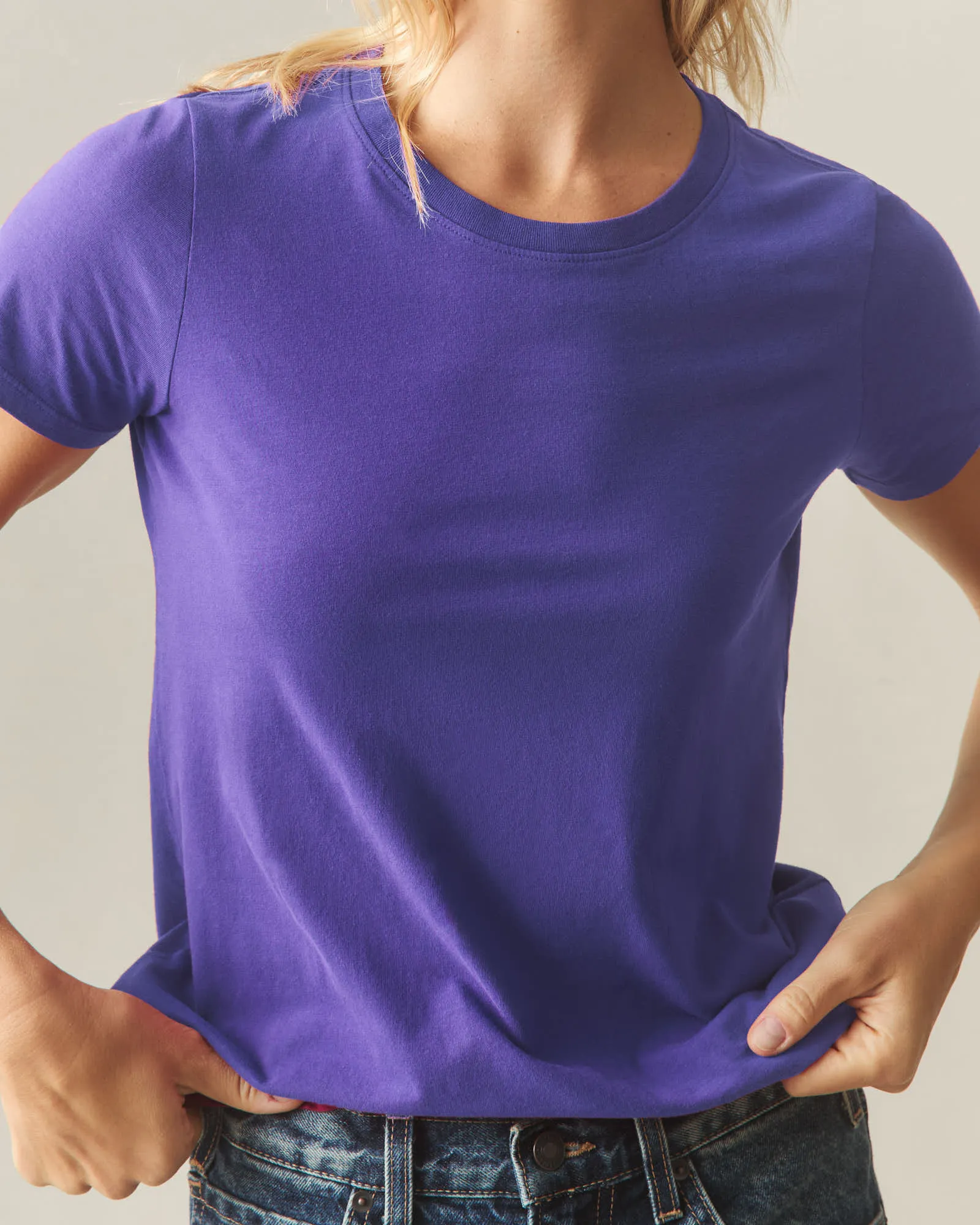 Women's Classic Cotton Crew Tee - Purple Opulence sold by American Giant product image thumbnail 4