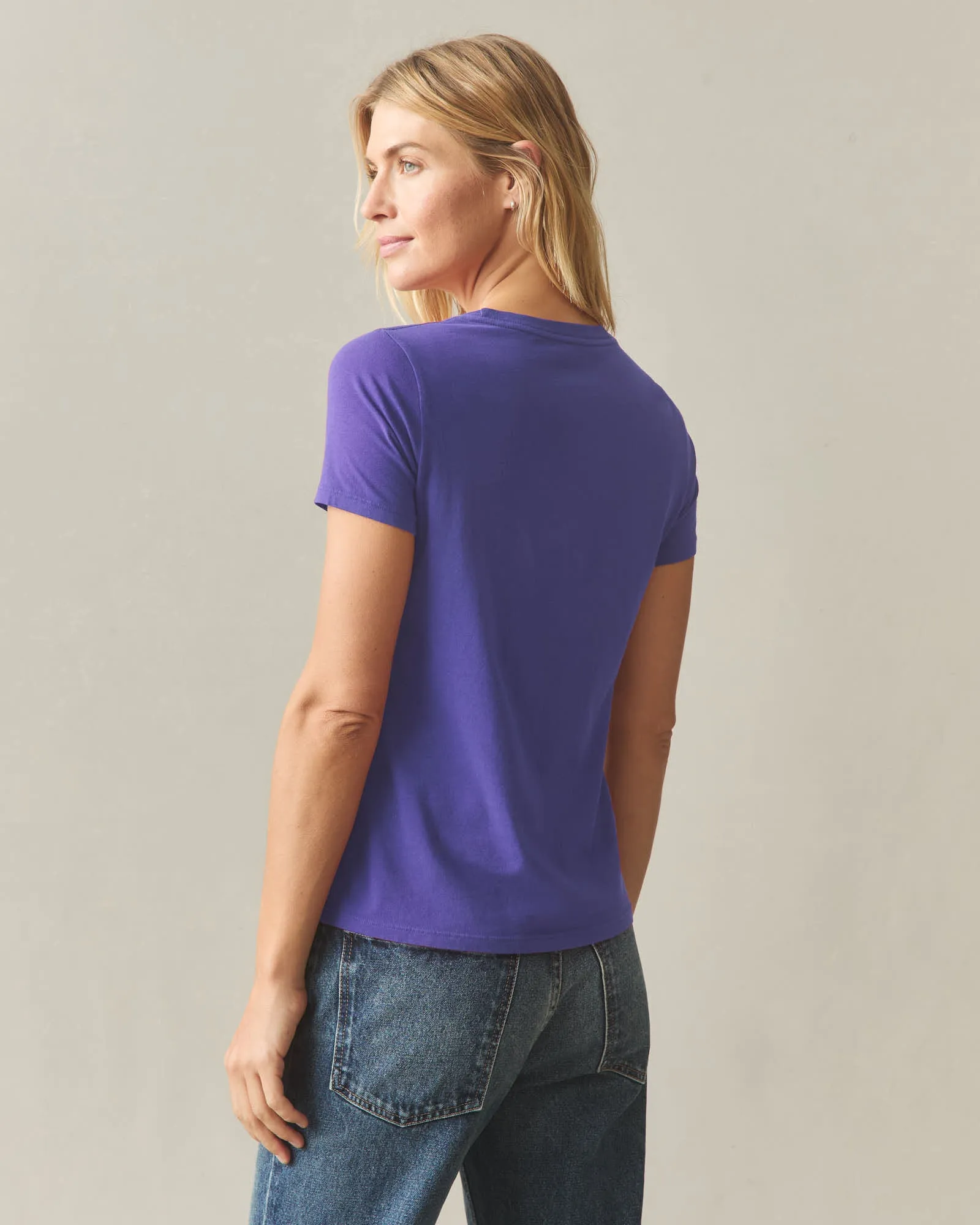 Women's Classic Cotton Crew Tee - Purple Opulence sold by American Giant product image thumbnail 3