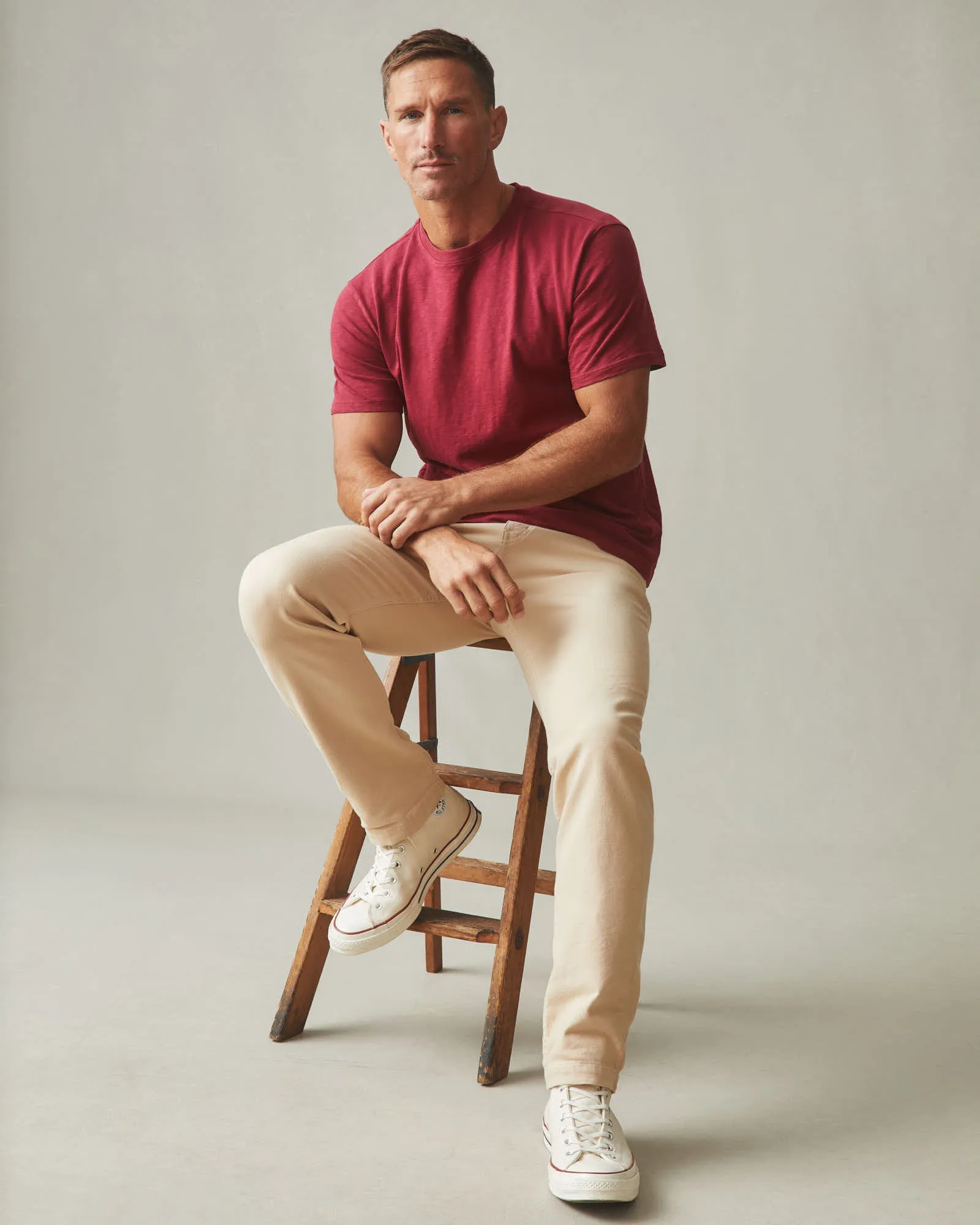 Men's Premium Slub Crew Tee - Syrah sold by American Giant product image thumbnail 4