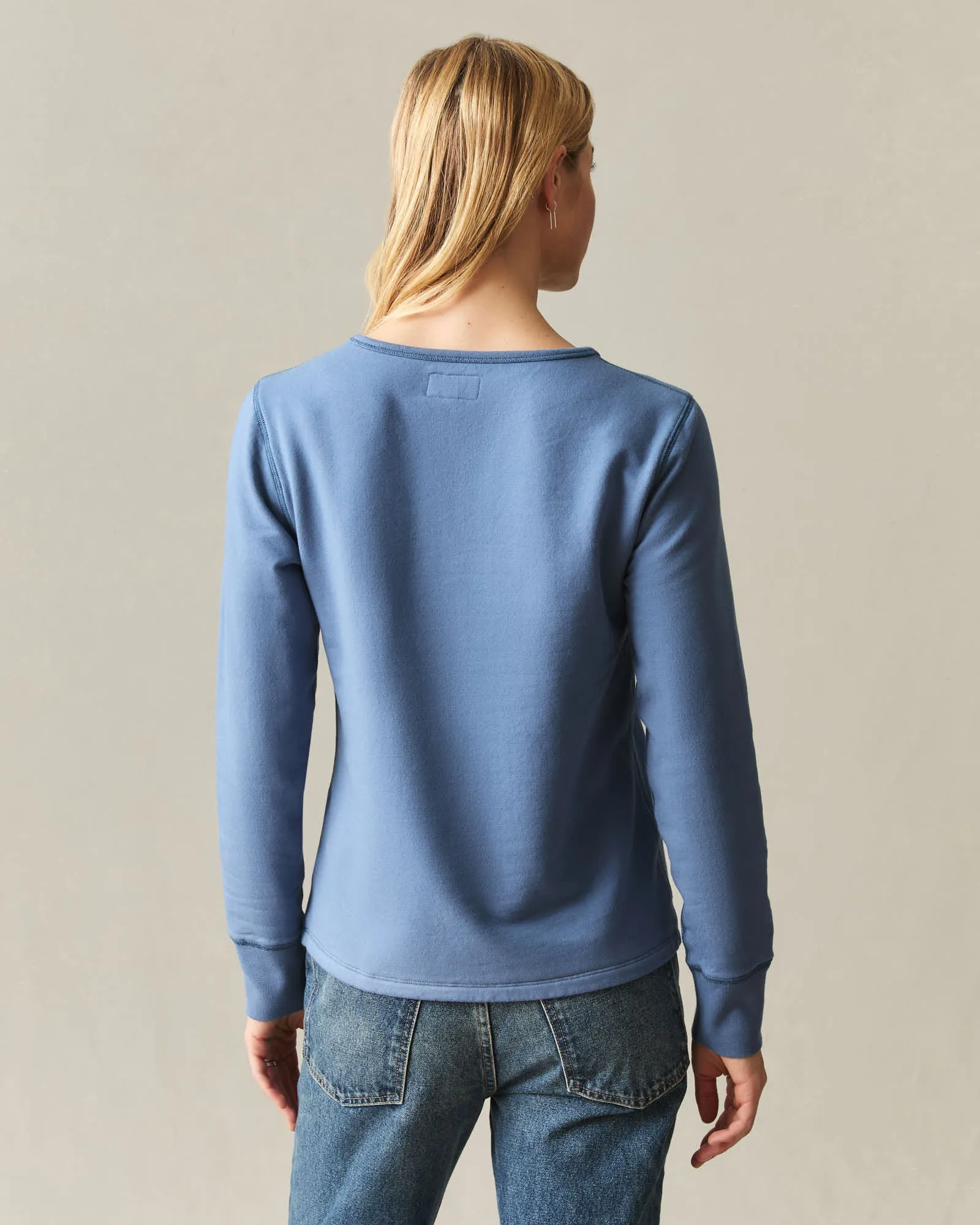 Women's Modal Fleece V-Notch Top - Moonlight Blue sold by American Giant product image thumbnail 3