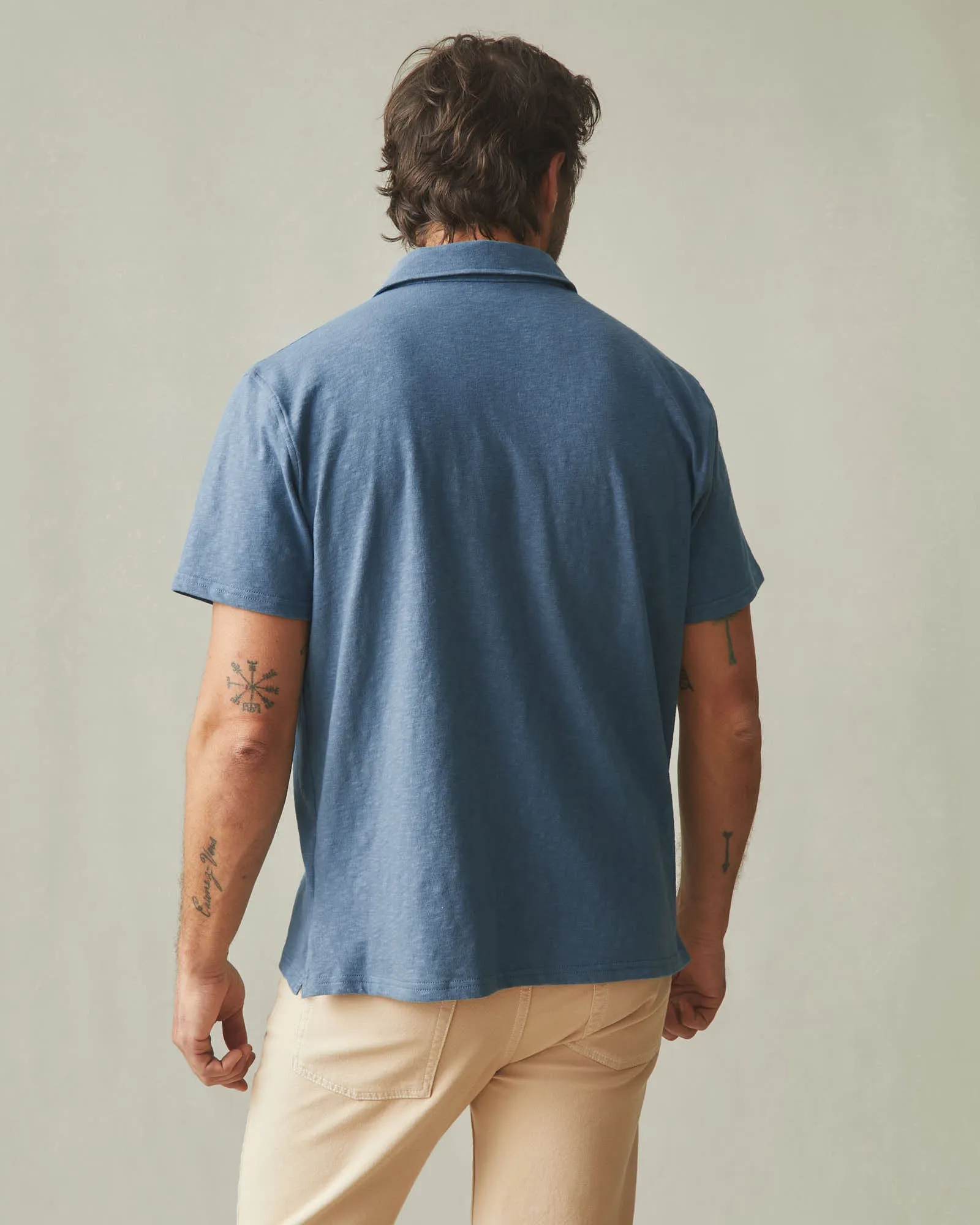Men's Premium Slub Polo - Dark Denim sold by American Giant product image thumbnail 3