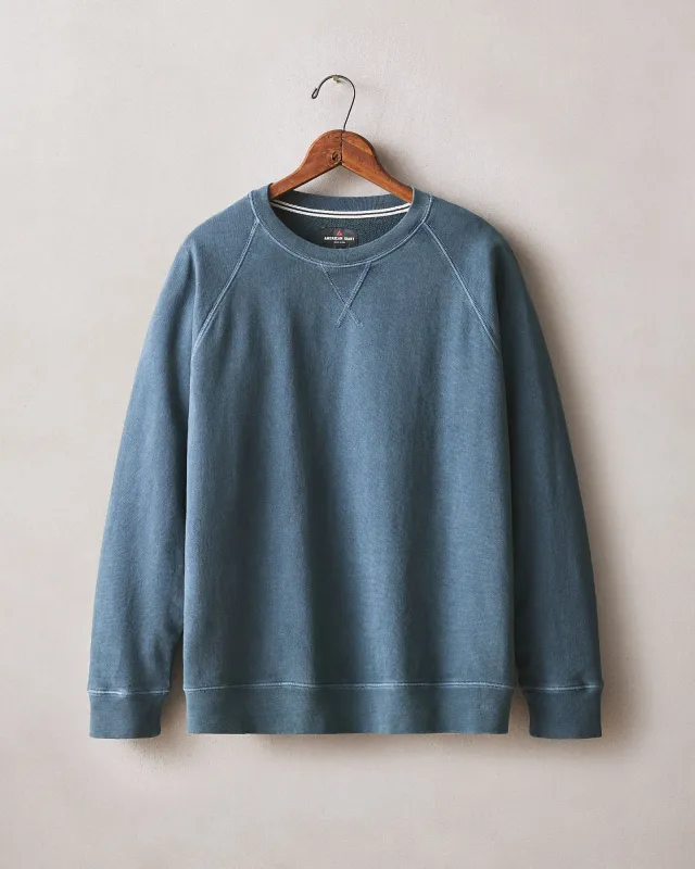 Men's Relaxed French Terry Crew - Blue Stream made by American Giant