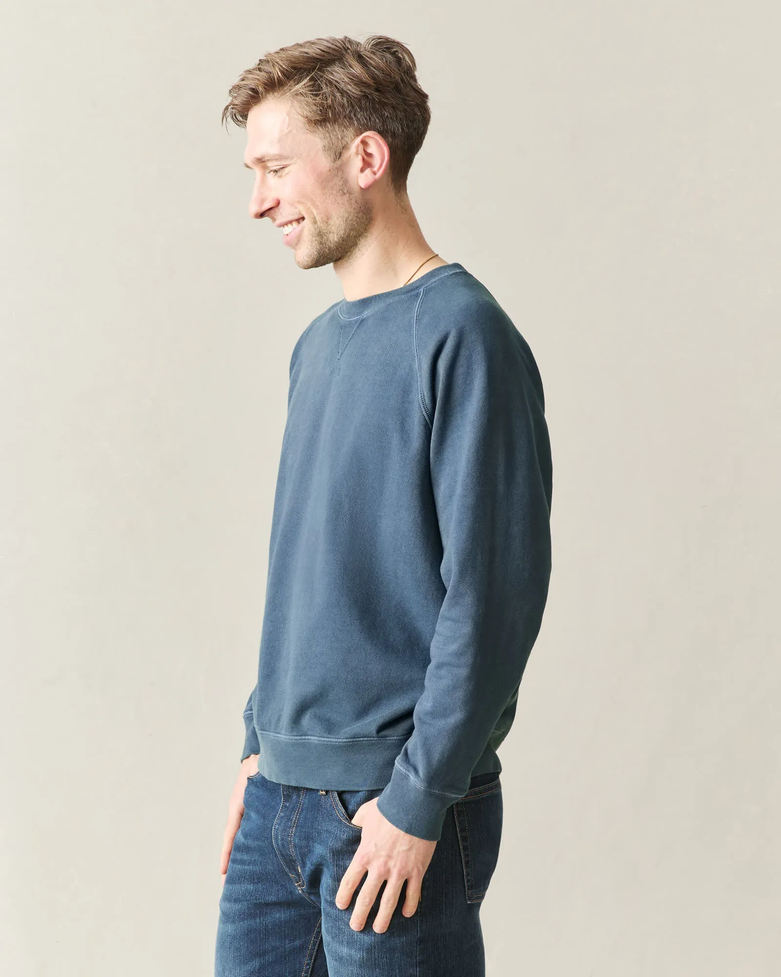 Men's Relaxed French Terry Crew - Blue Stream sold by American Giant product image thumbnail 3
