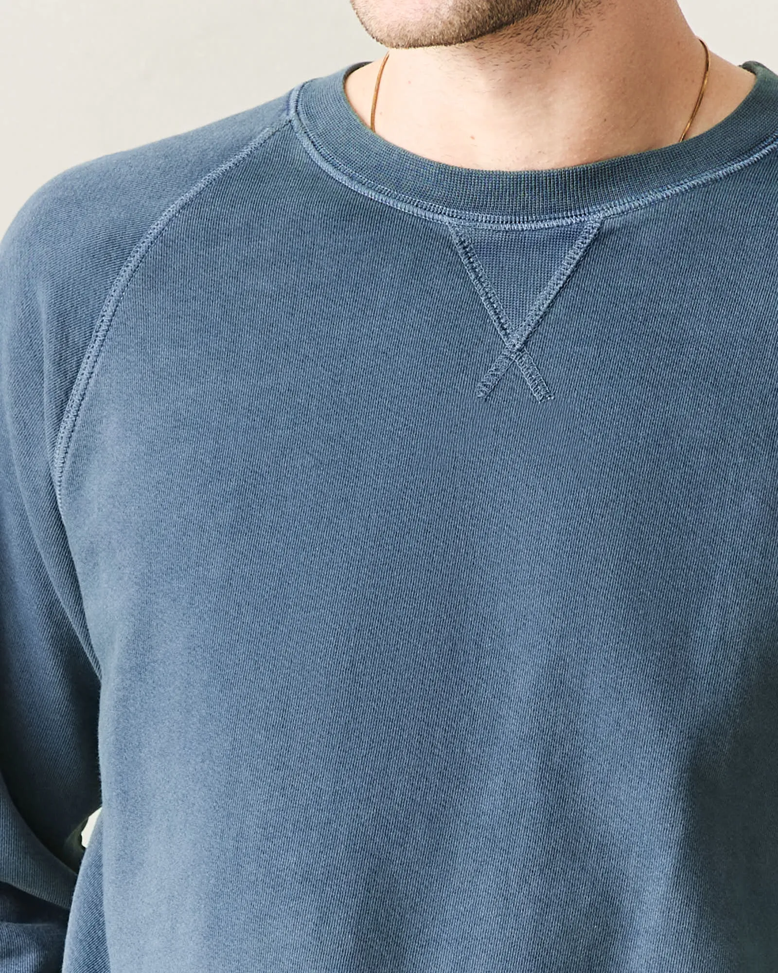 Men's Relaxed French Terry Crew - Blue Stream sold by American Giant product image thumbnail 5