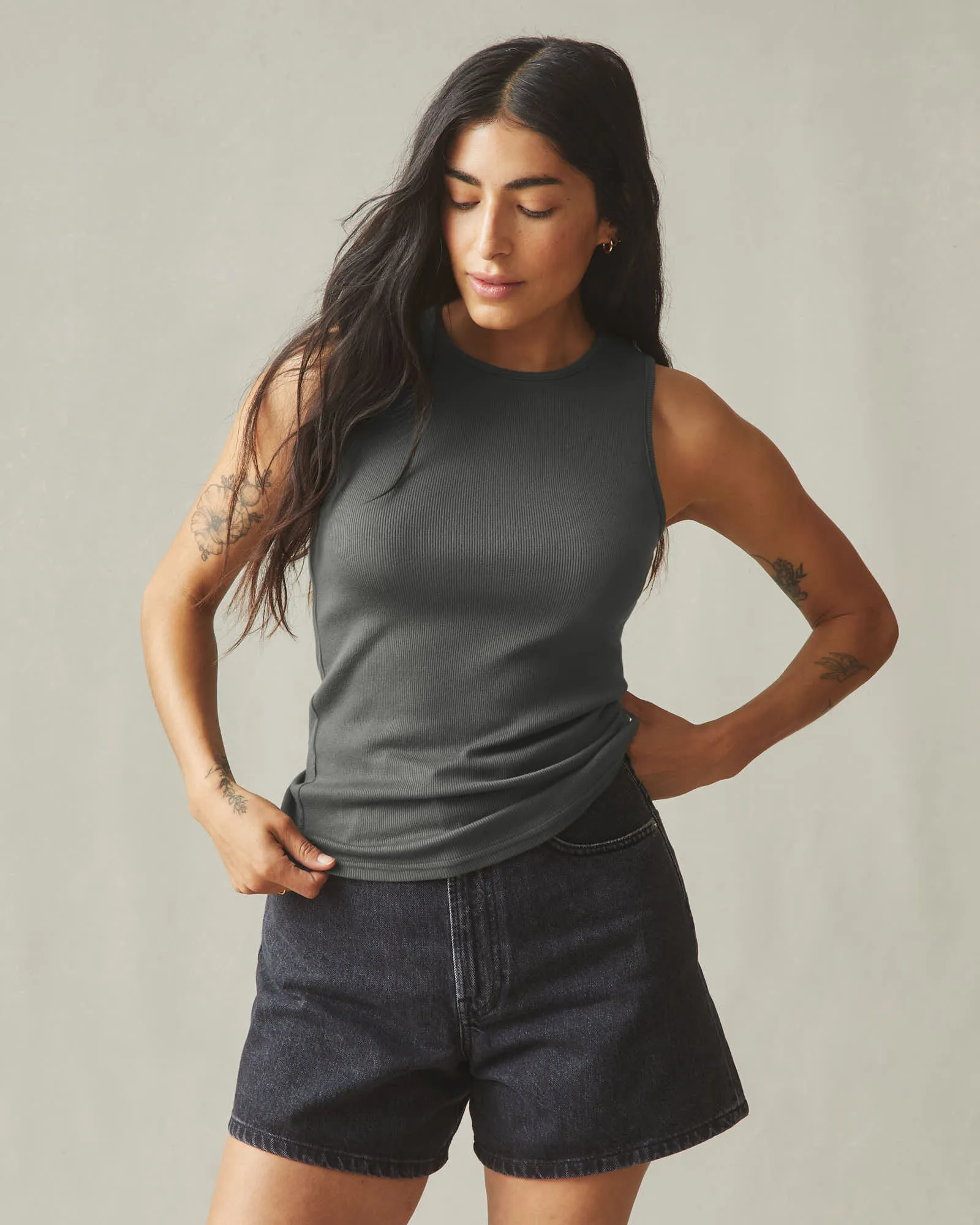 Women's Luxe Rib Tank - Monument sold by American Giant product image thumbnail 2